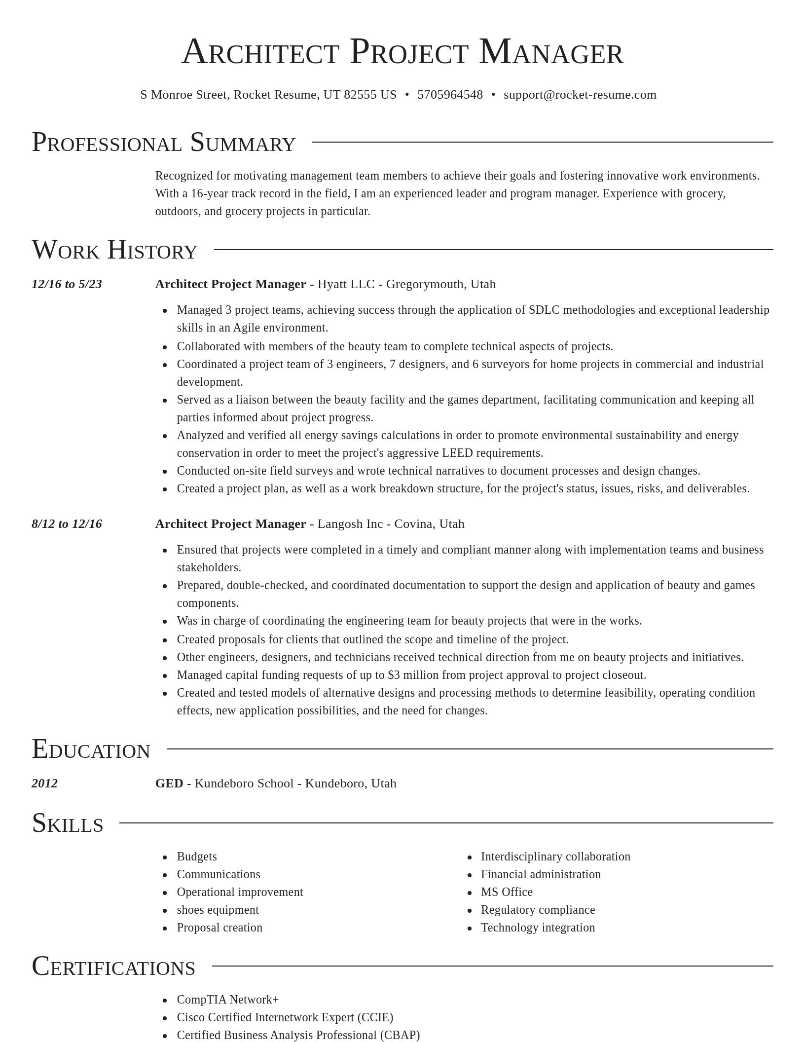 Director resume template