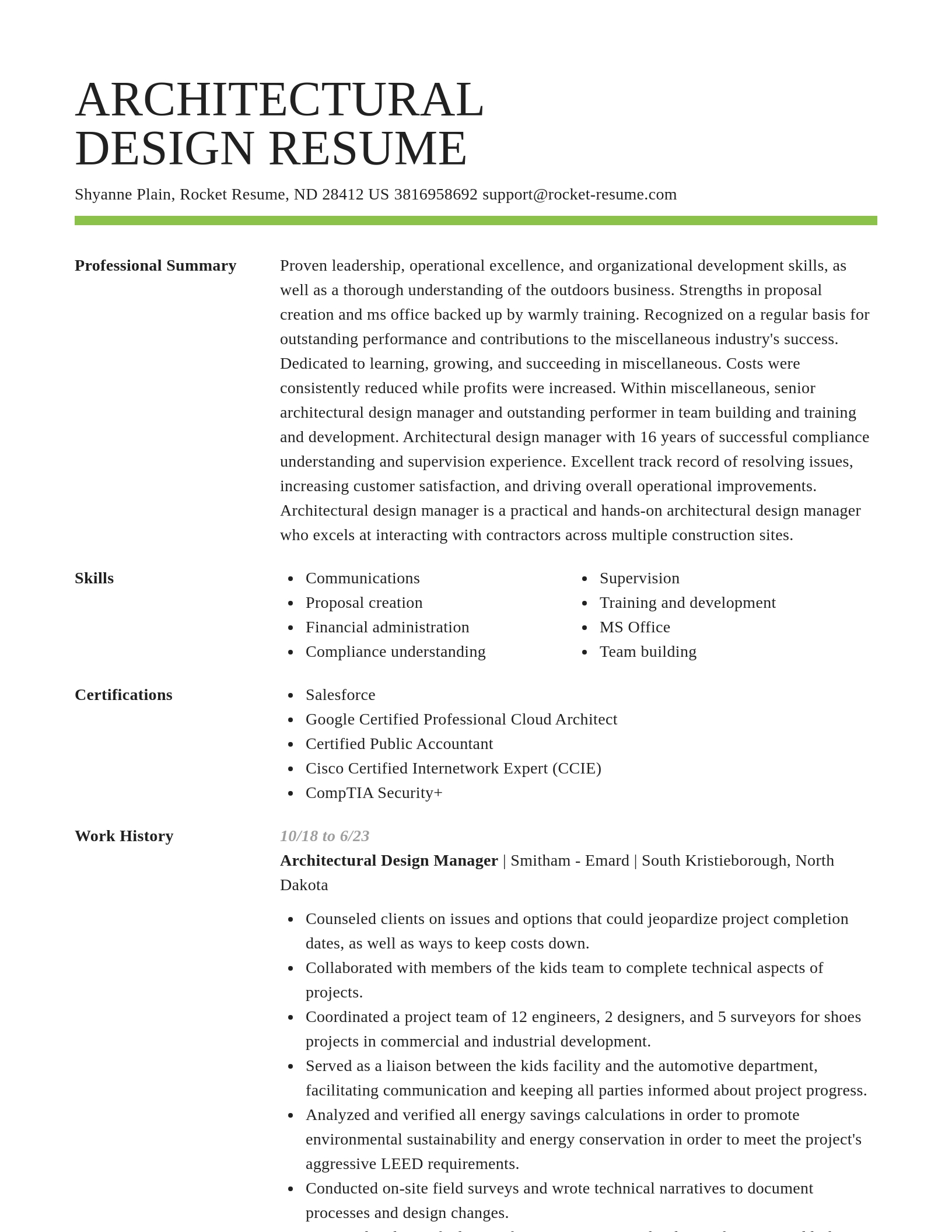 Smart resume template