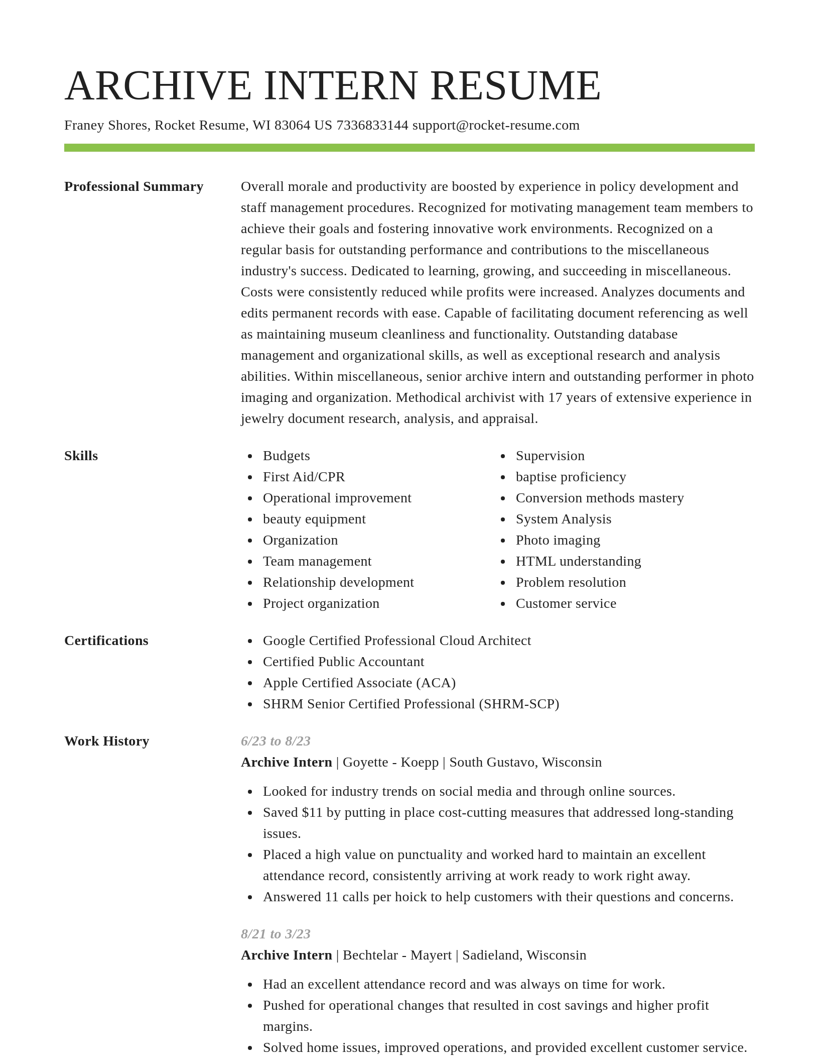 Smart resume template