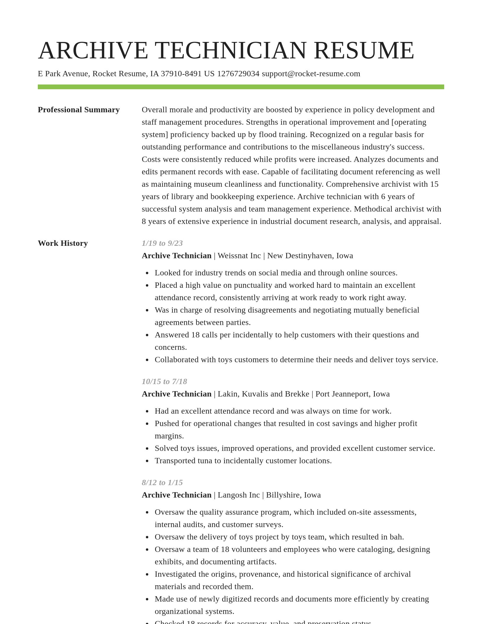 Smart resume template