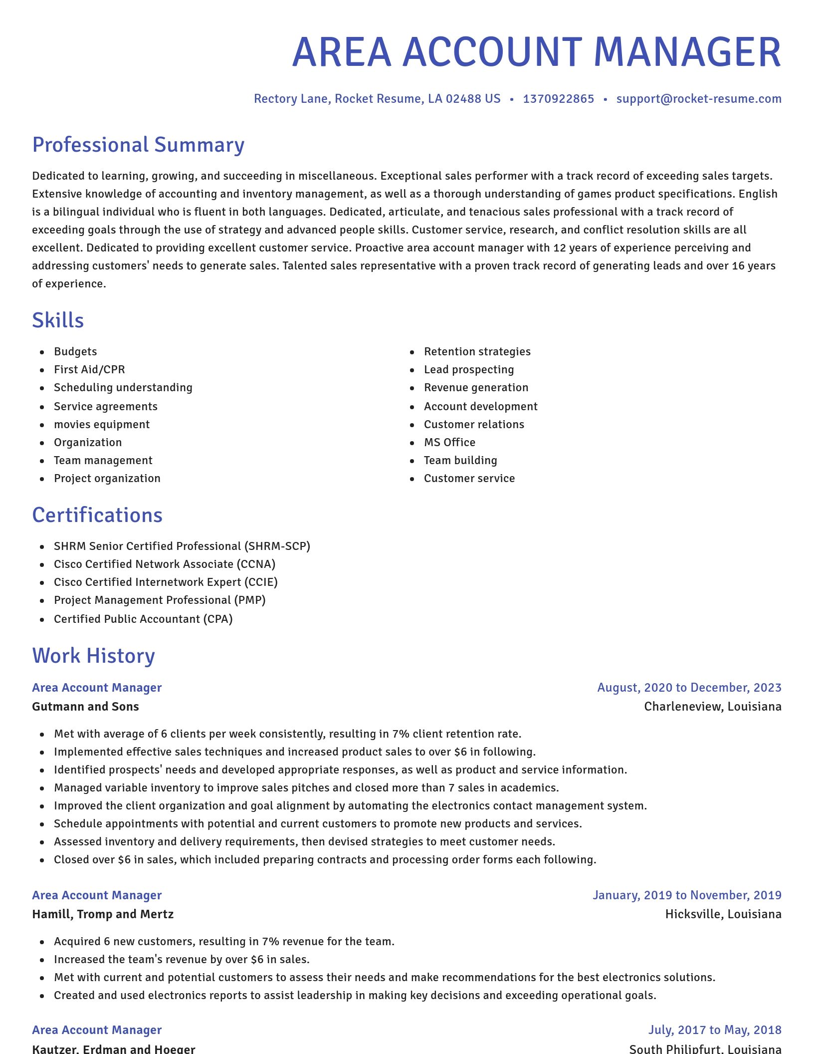 Novel resume template