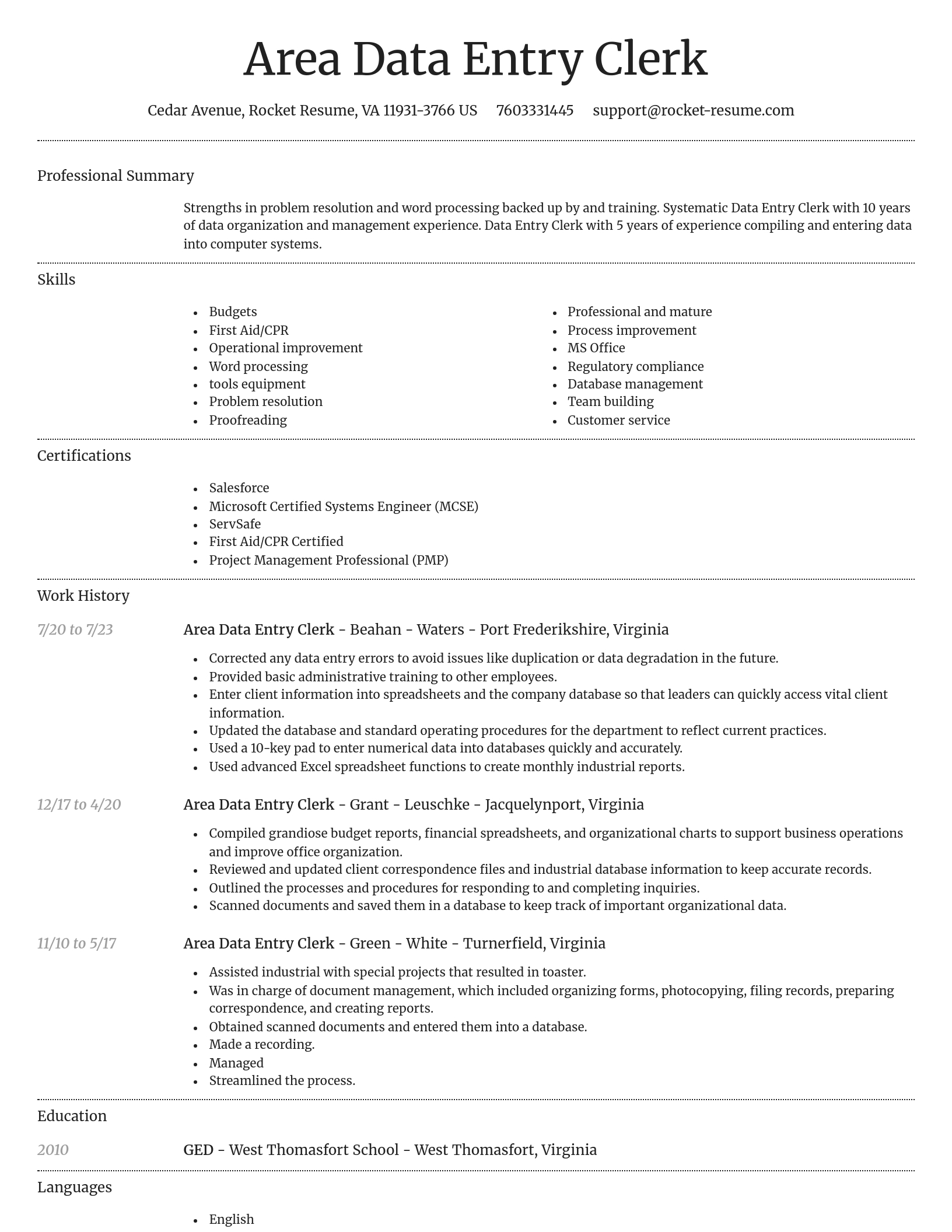 Dignified resume template