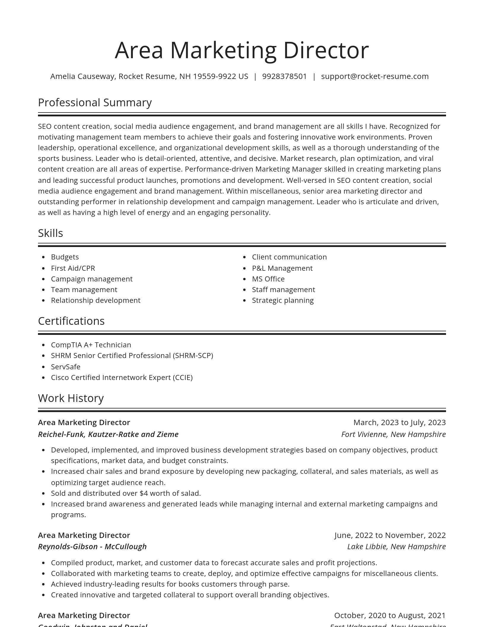 Spotlight resume template