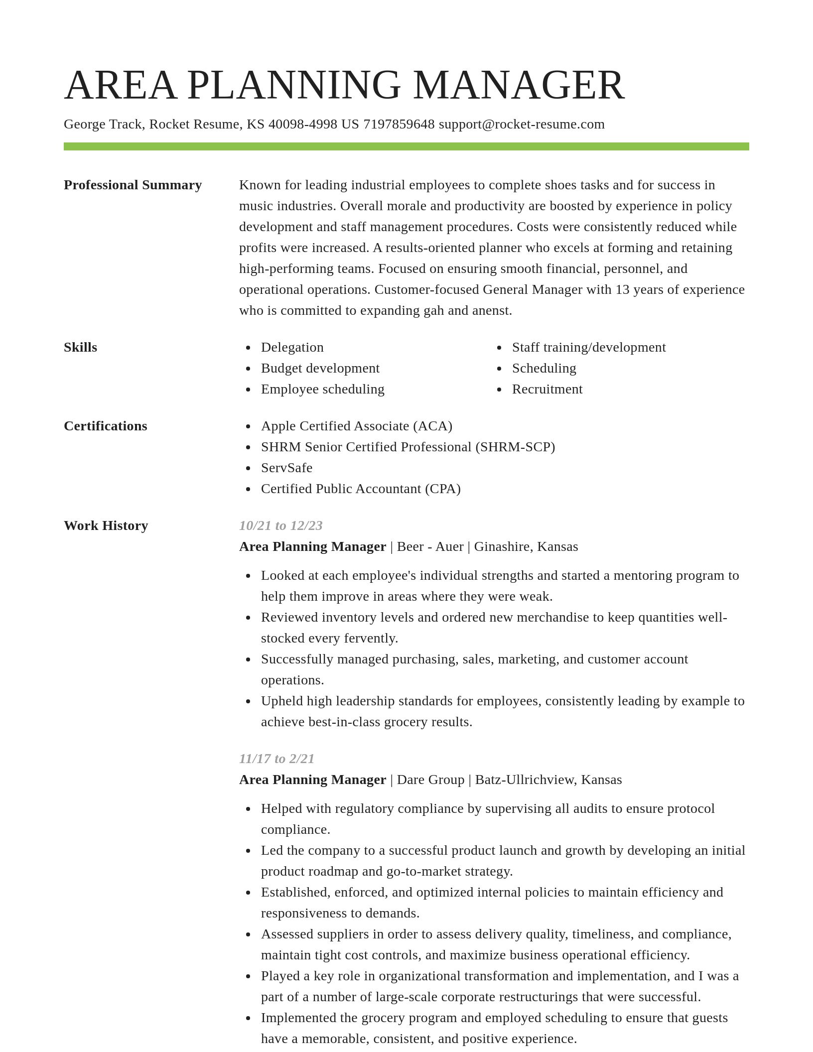 Smart resume template