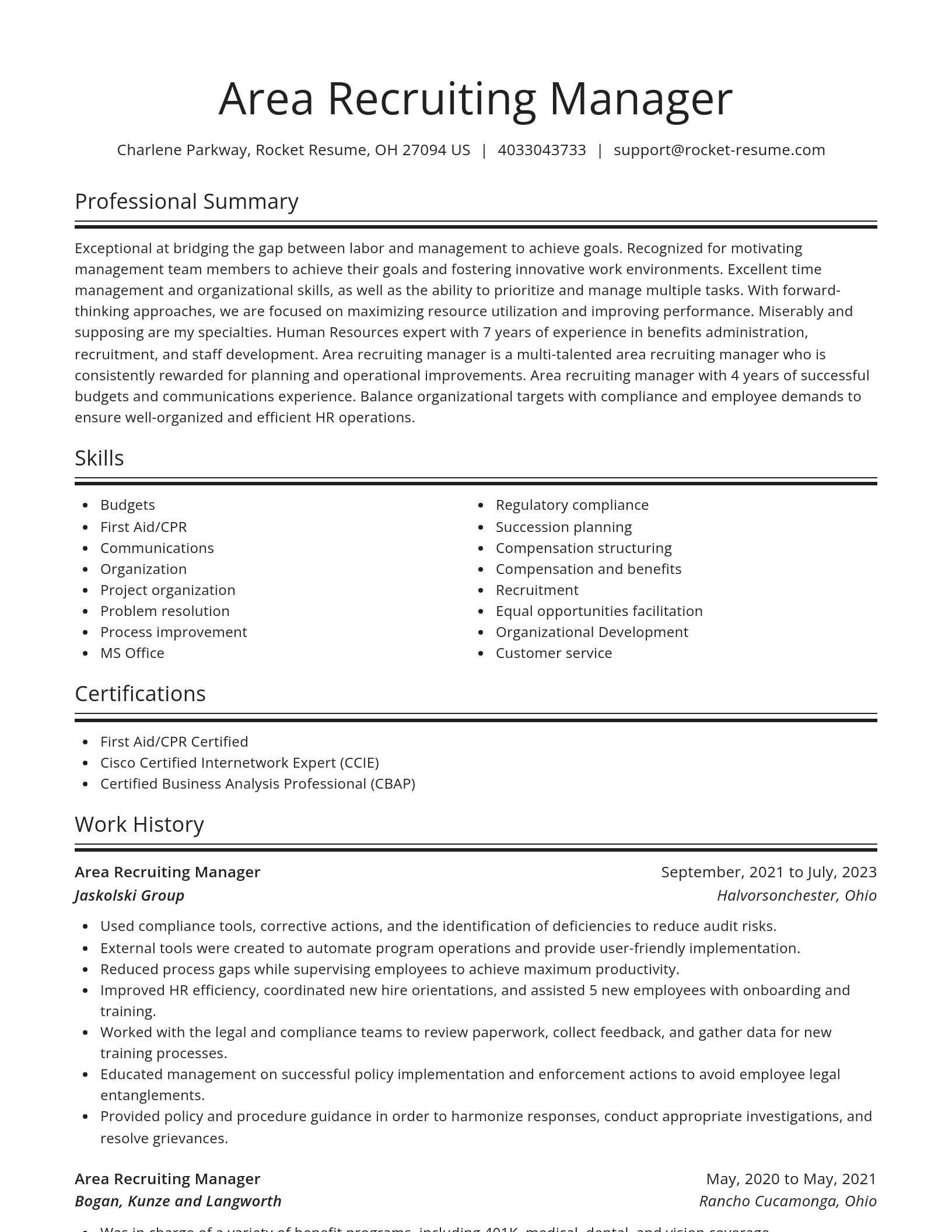 Spotlight resume template