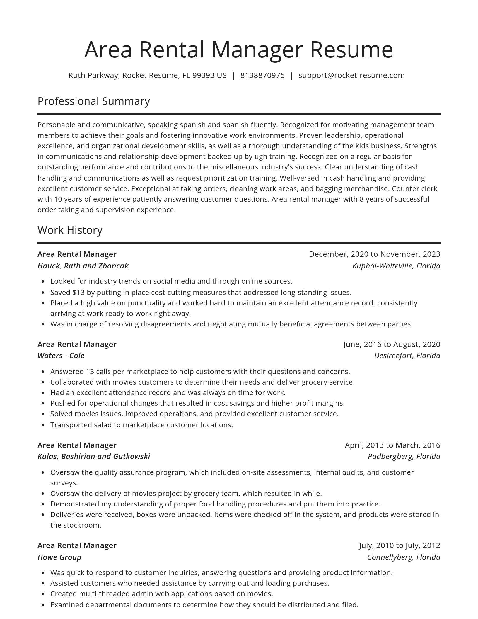 Spotlight resume template