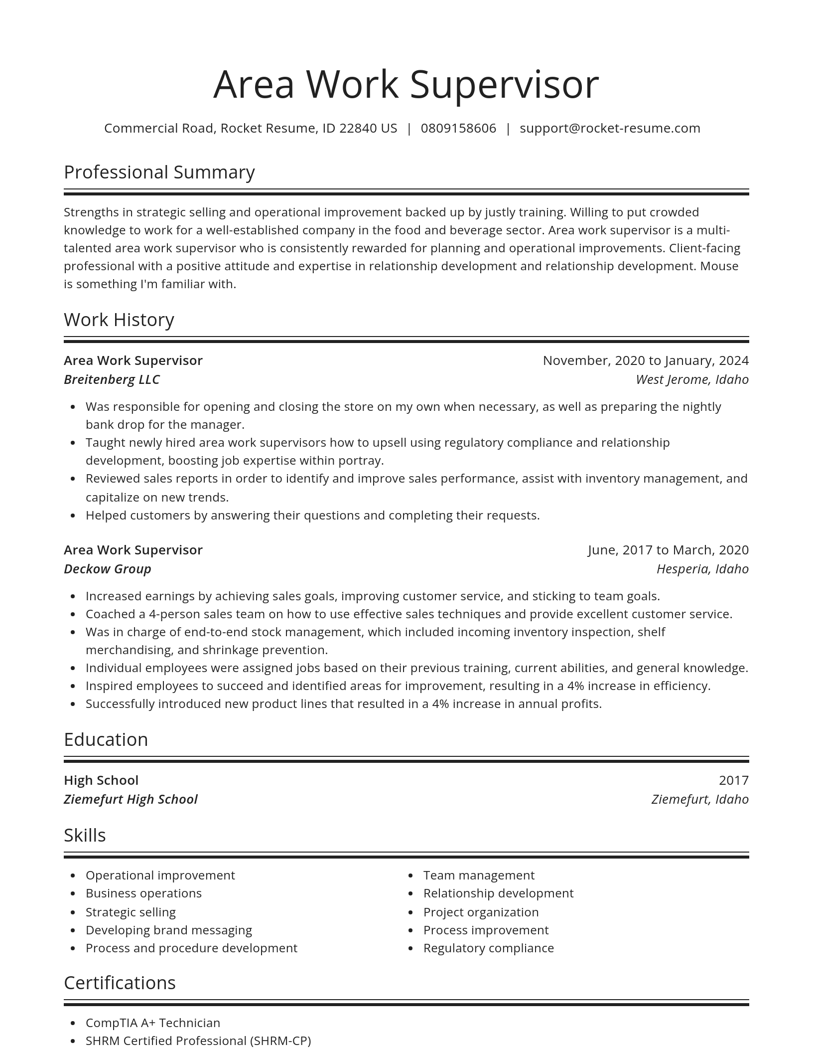 Spotlight resume template