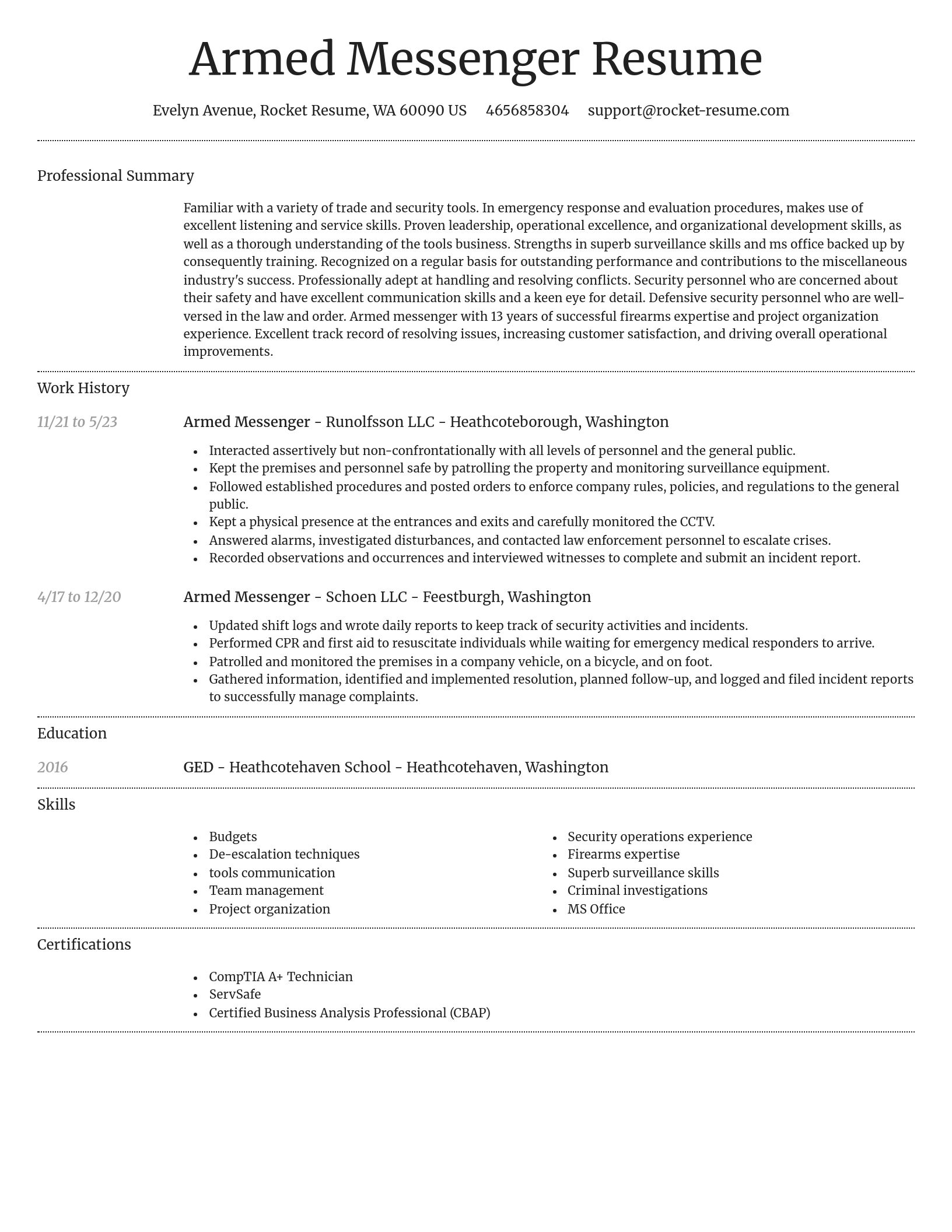 Dignified resume template
