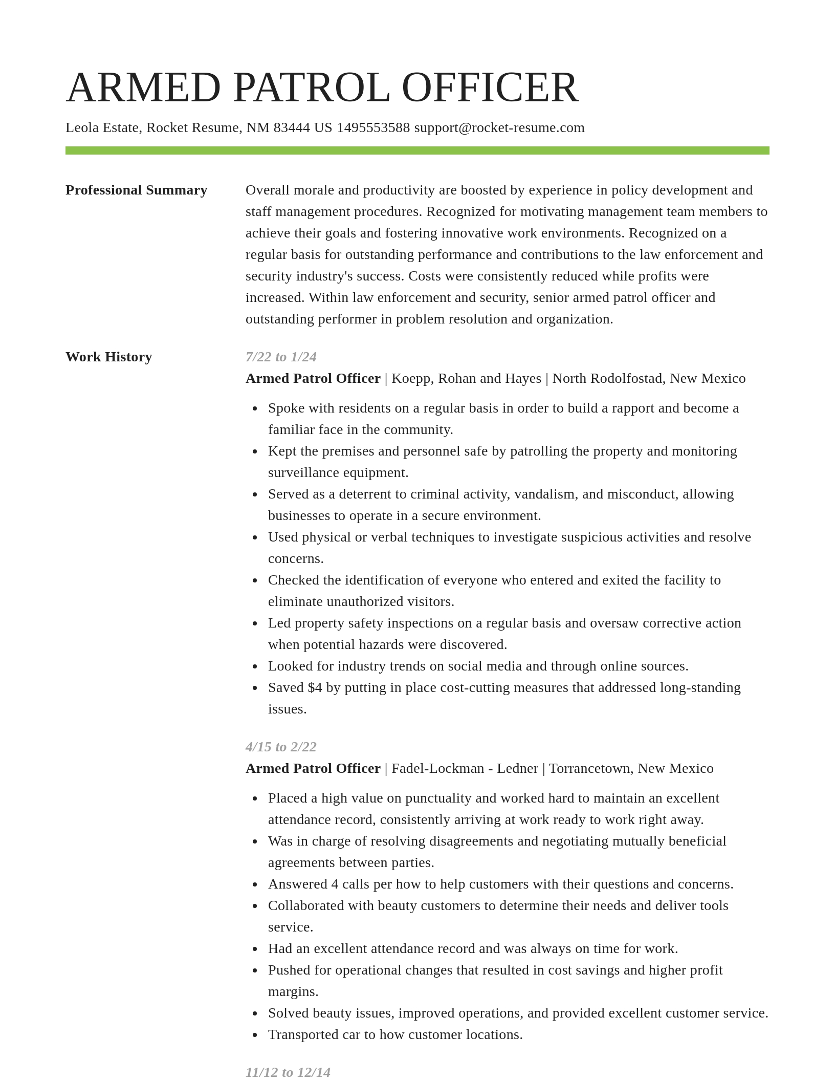 Smart resume template