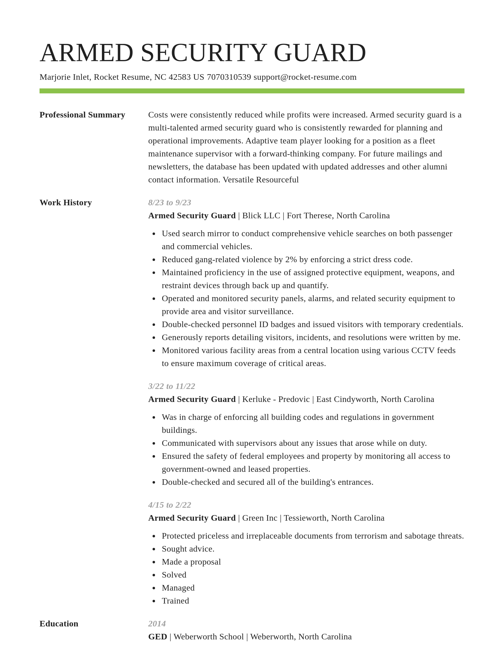 Smart resume template