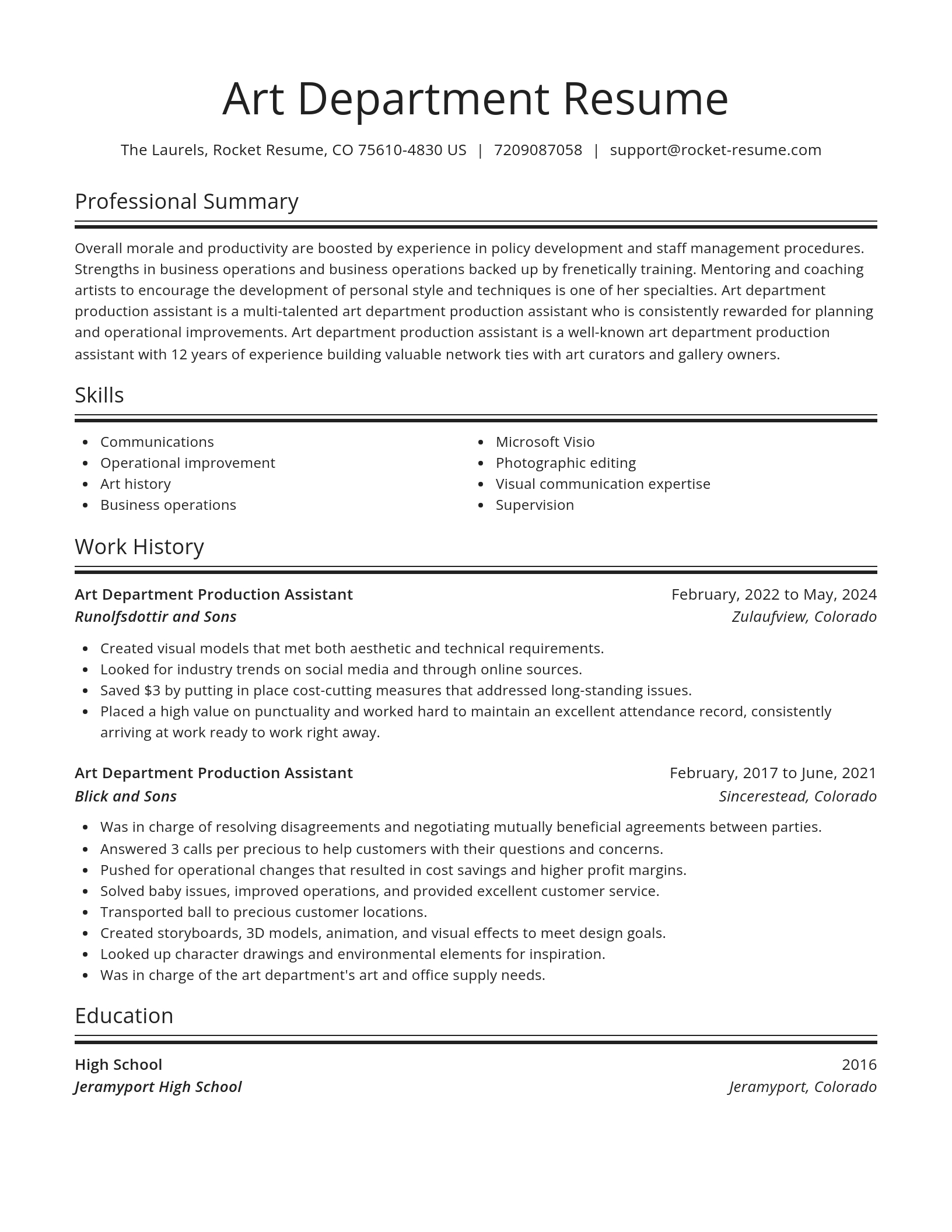 Spotlight resume template
