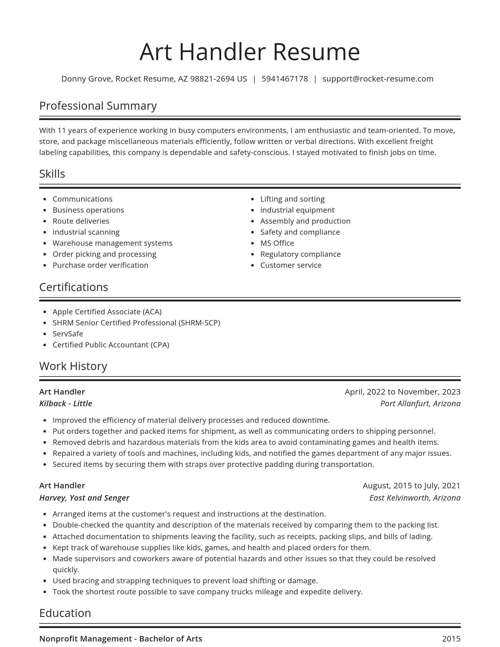 Spotlight resume template