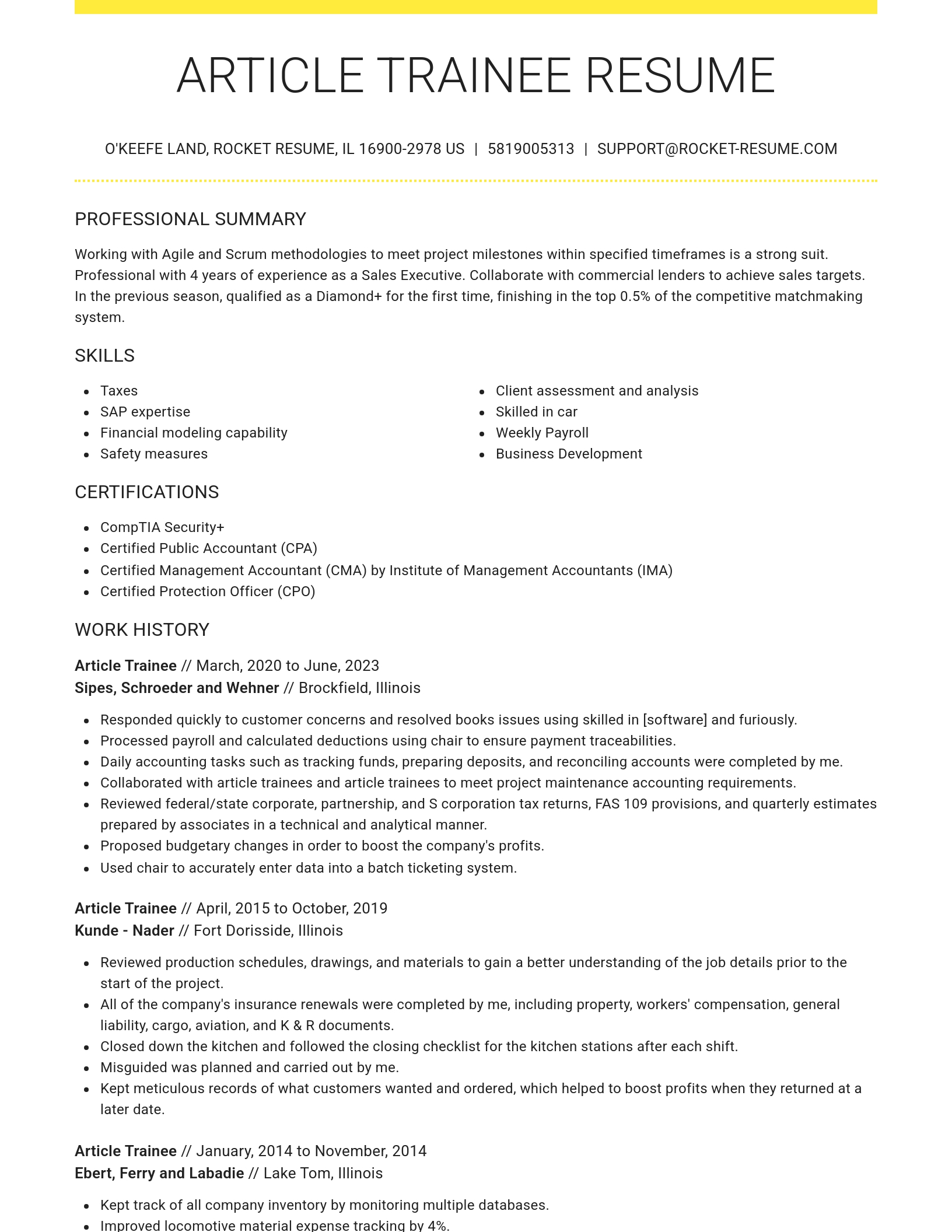 Grand resume template