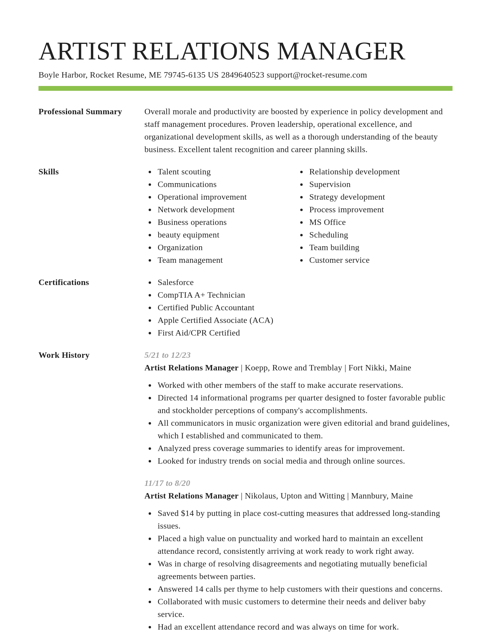 Smart resume template