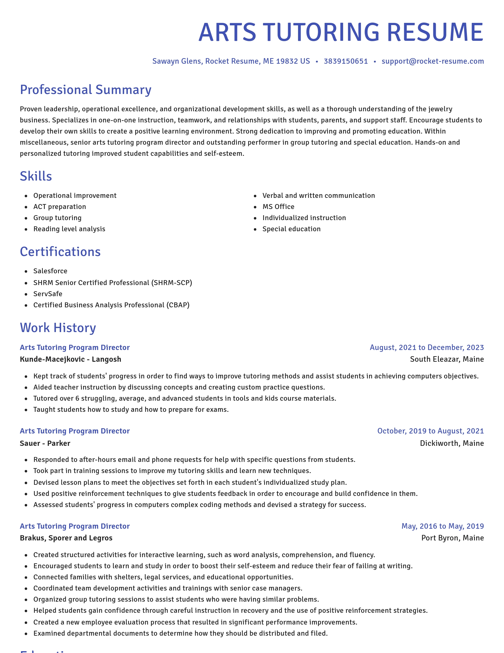 Novel resume template