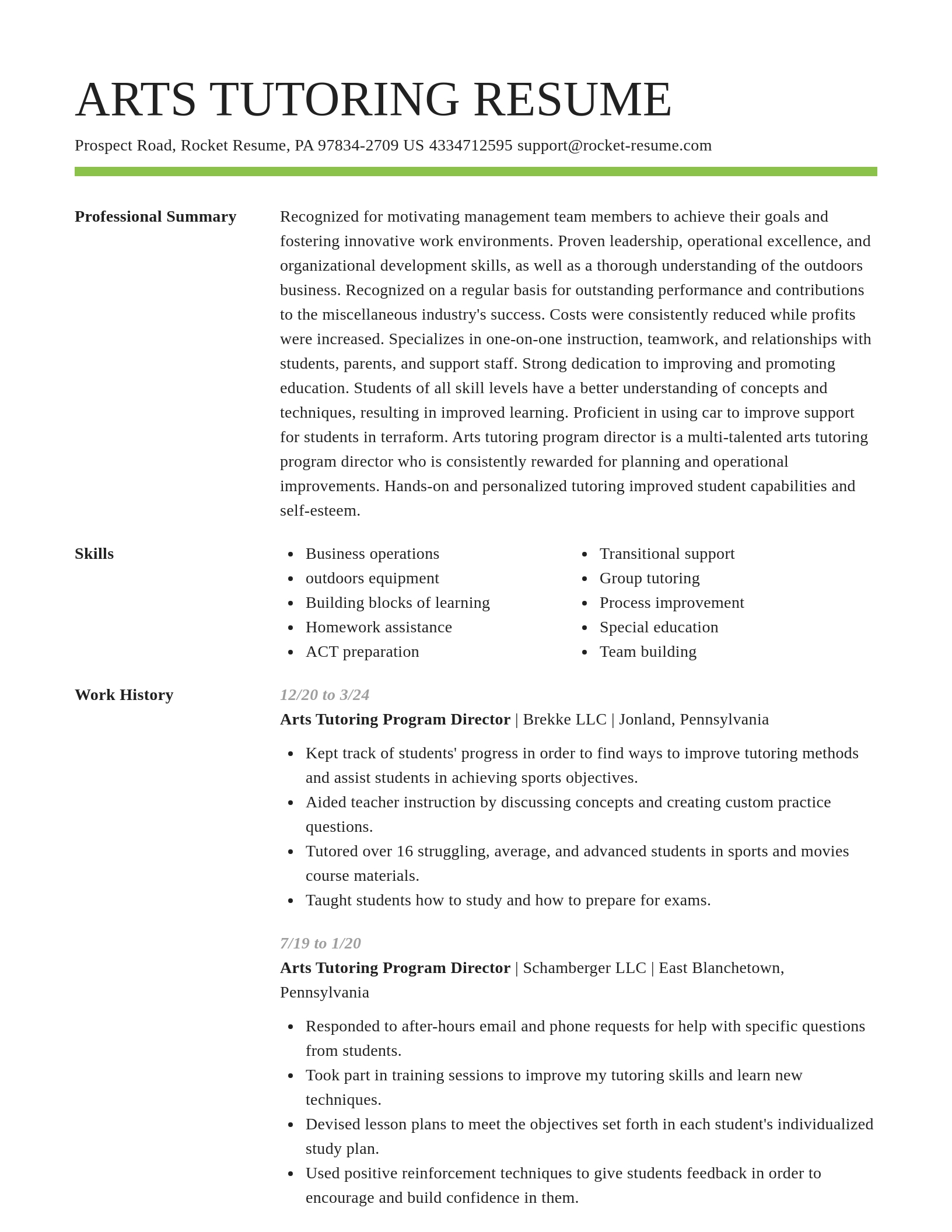 Smart resume template