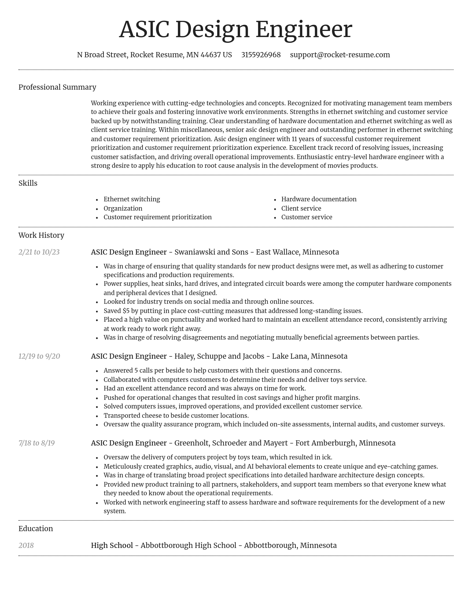 Dignified resume template