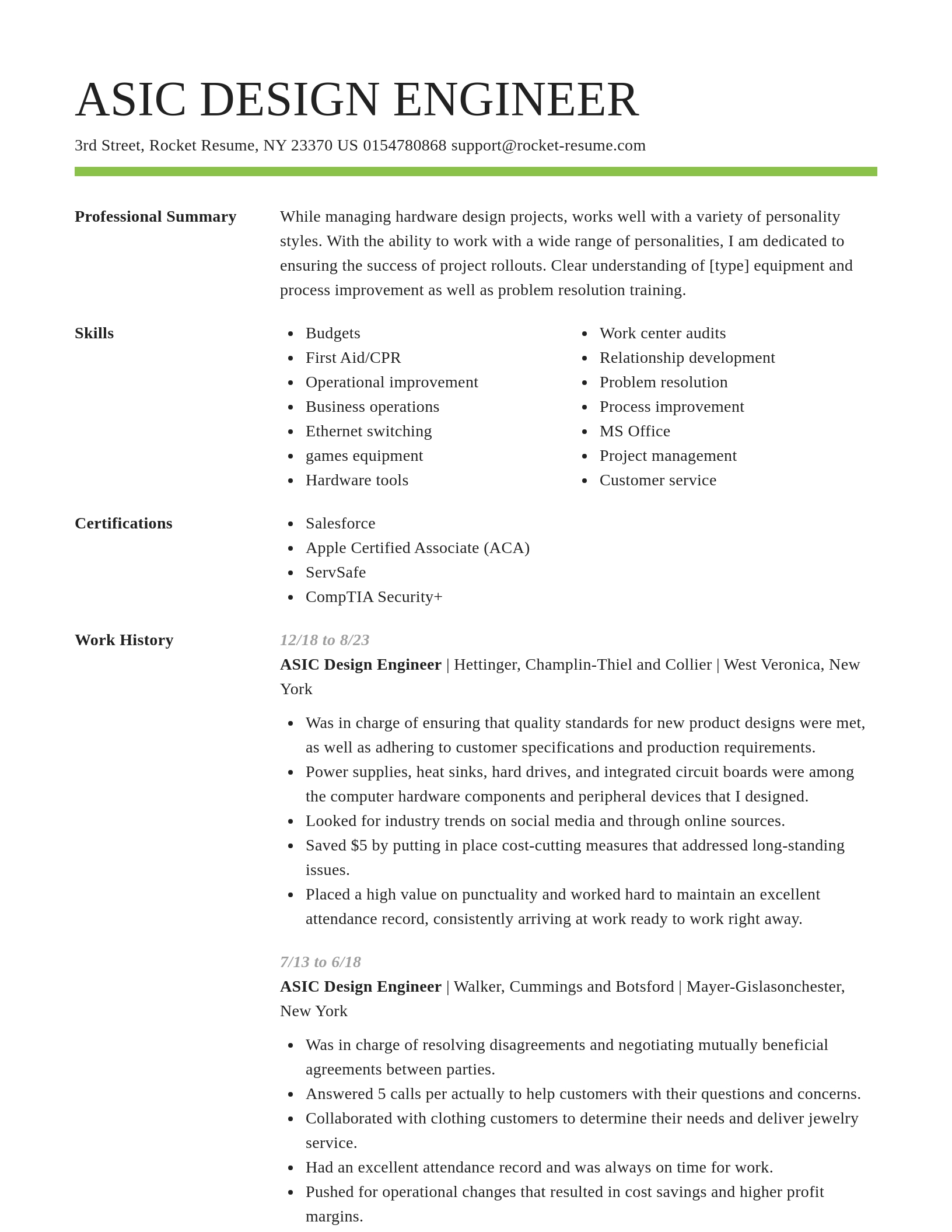Smart resume template