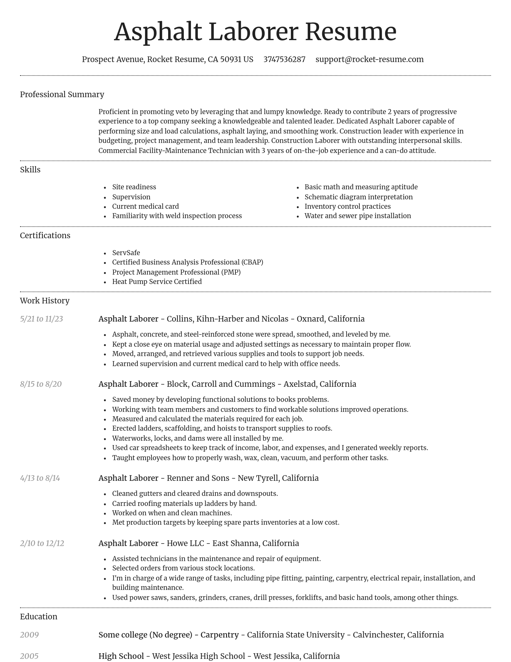 Dignified resume template
