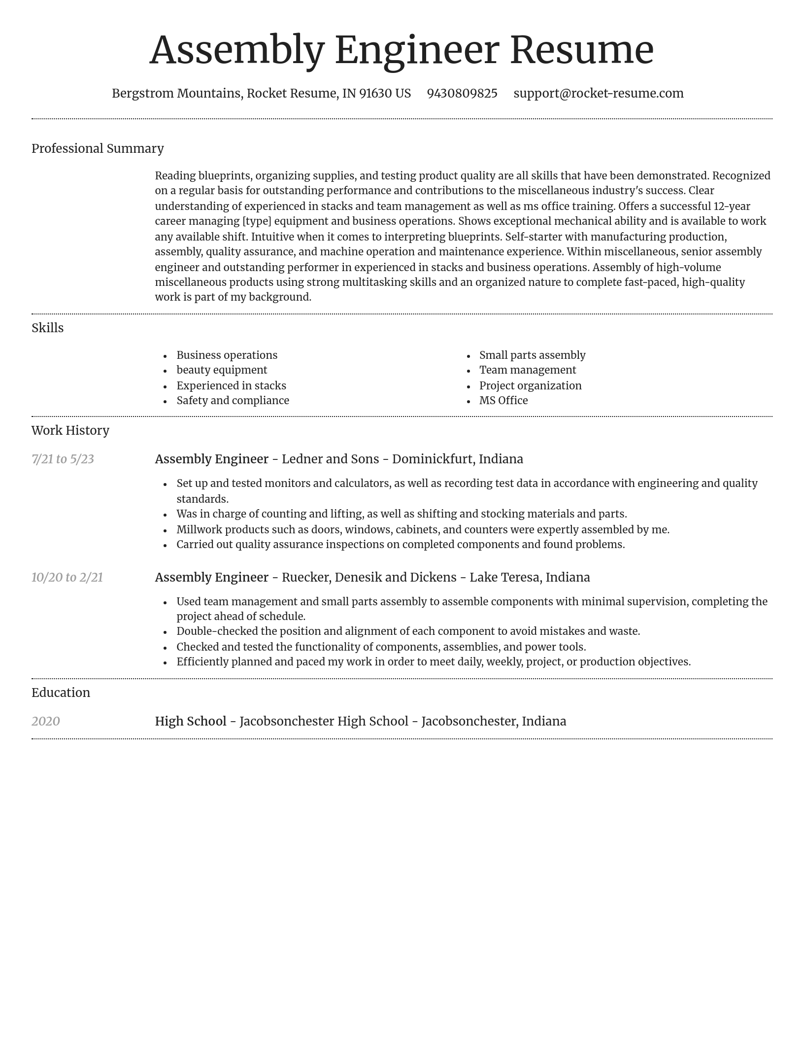 Dignified resume template