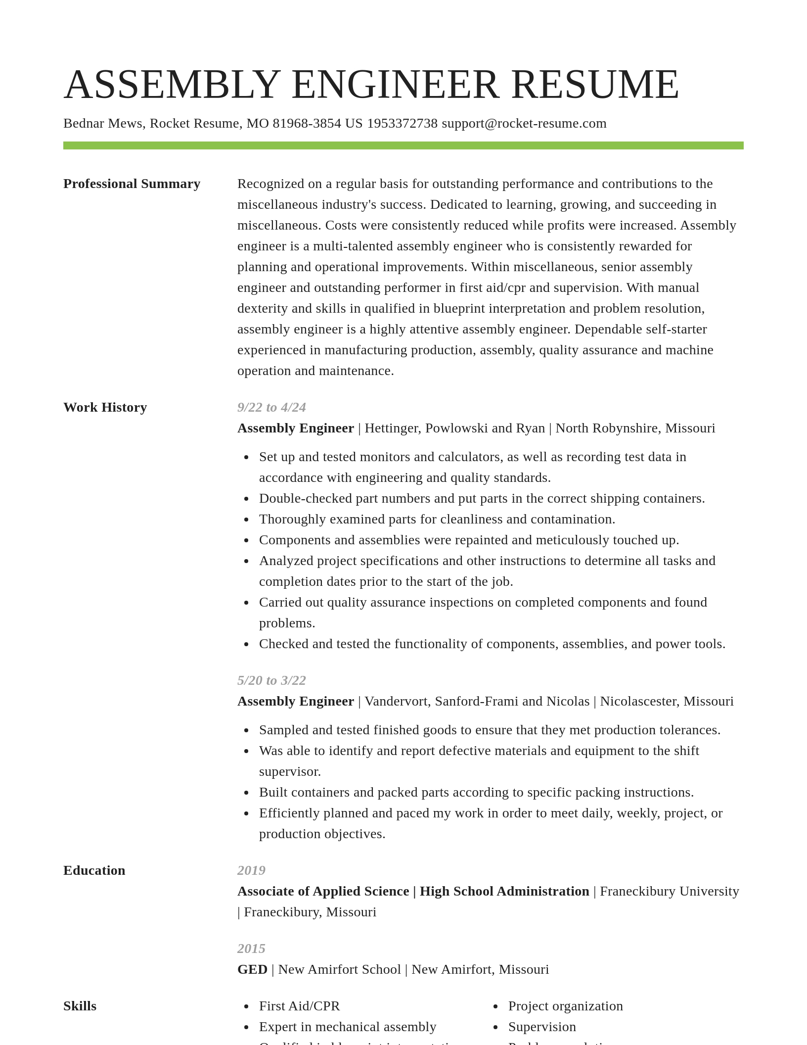 Smart resume template