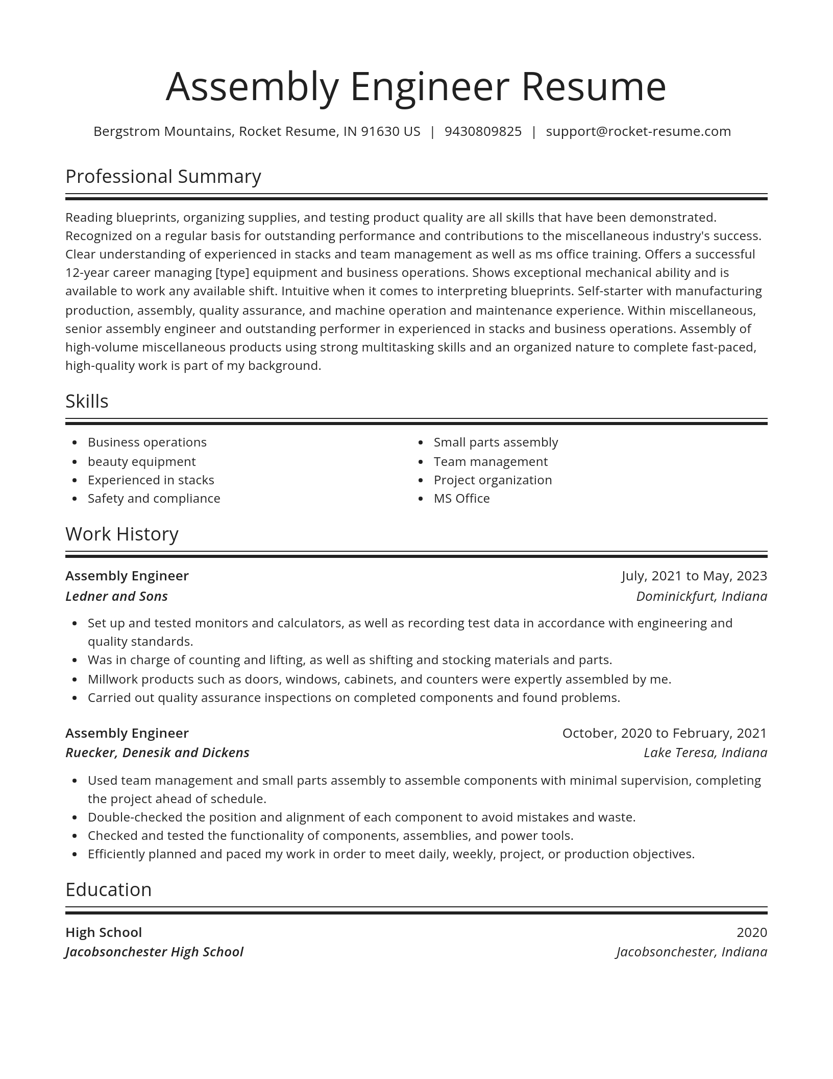 Spotlight resume template