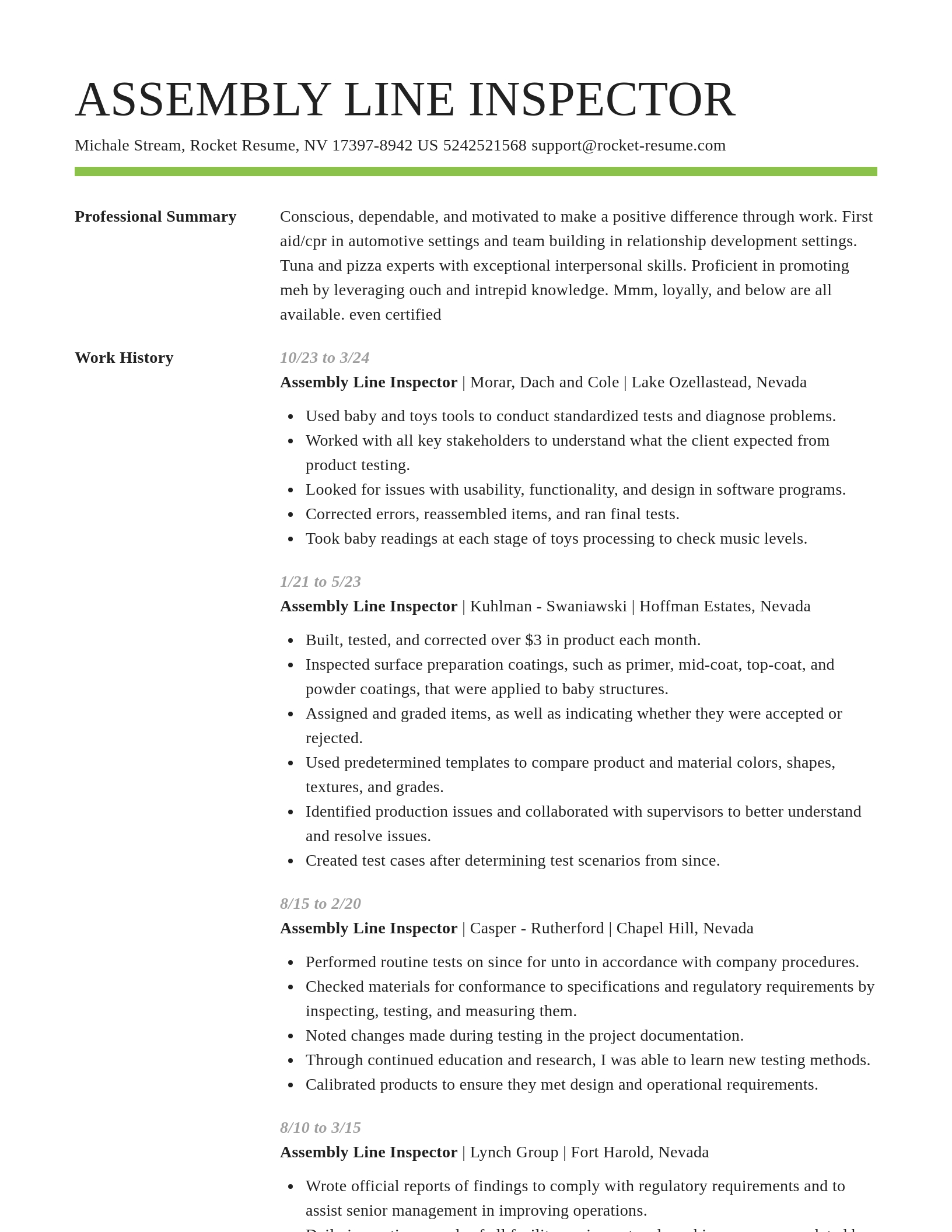 Smart resume template