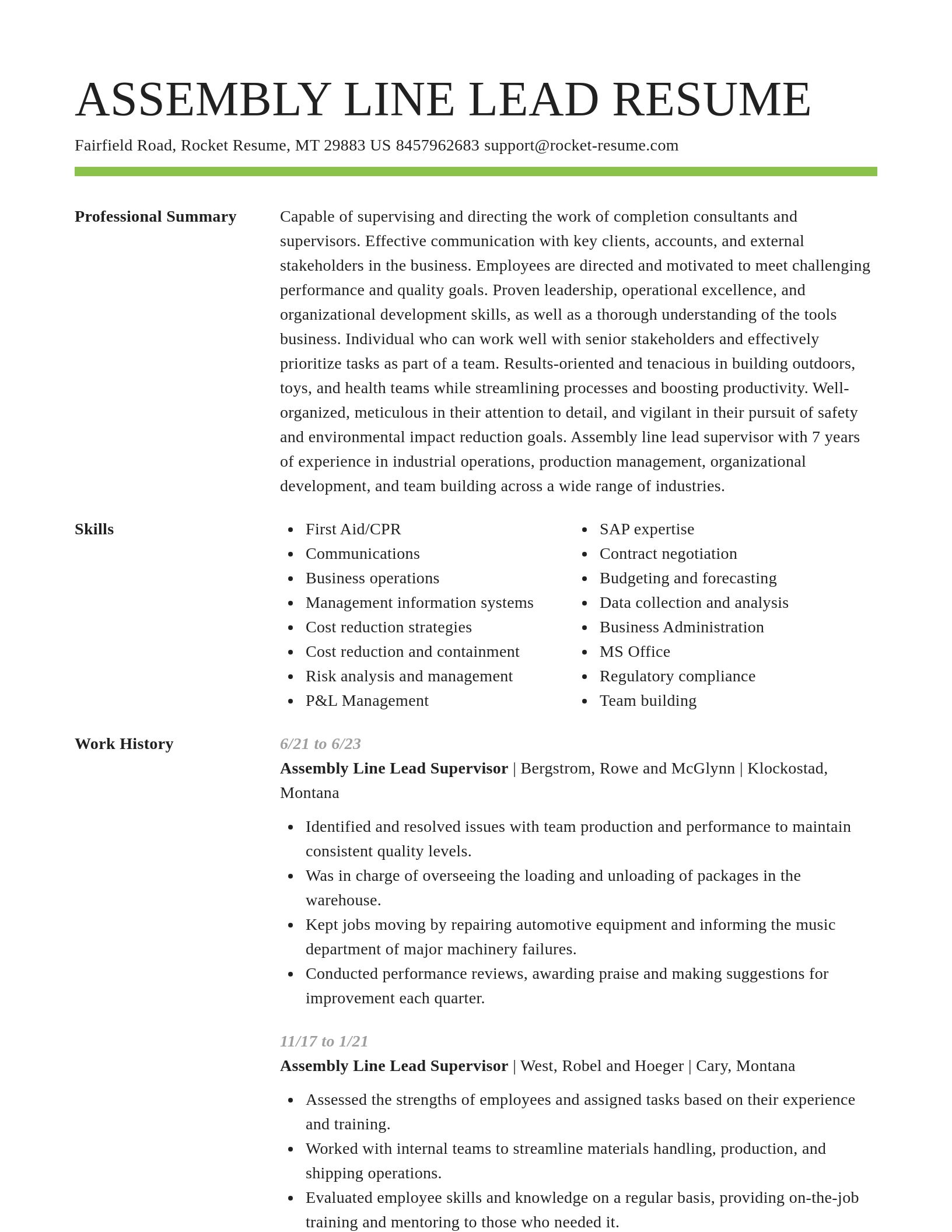 Smart resume template
