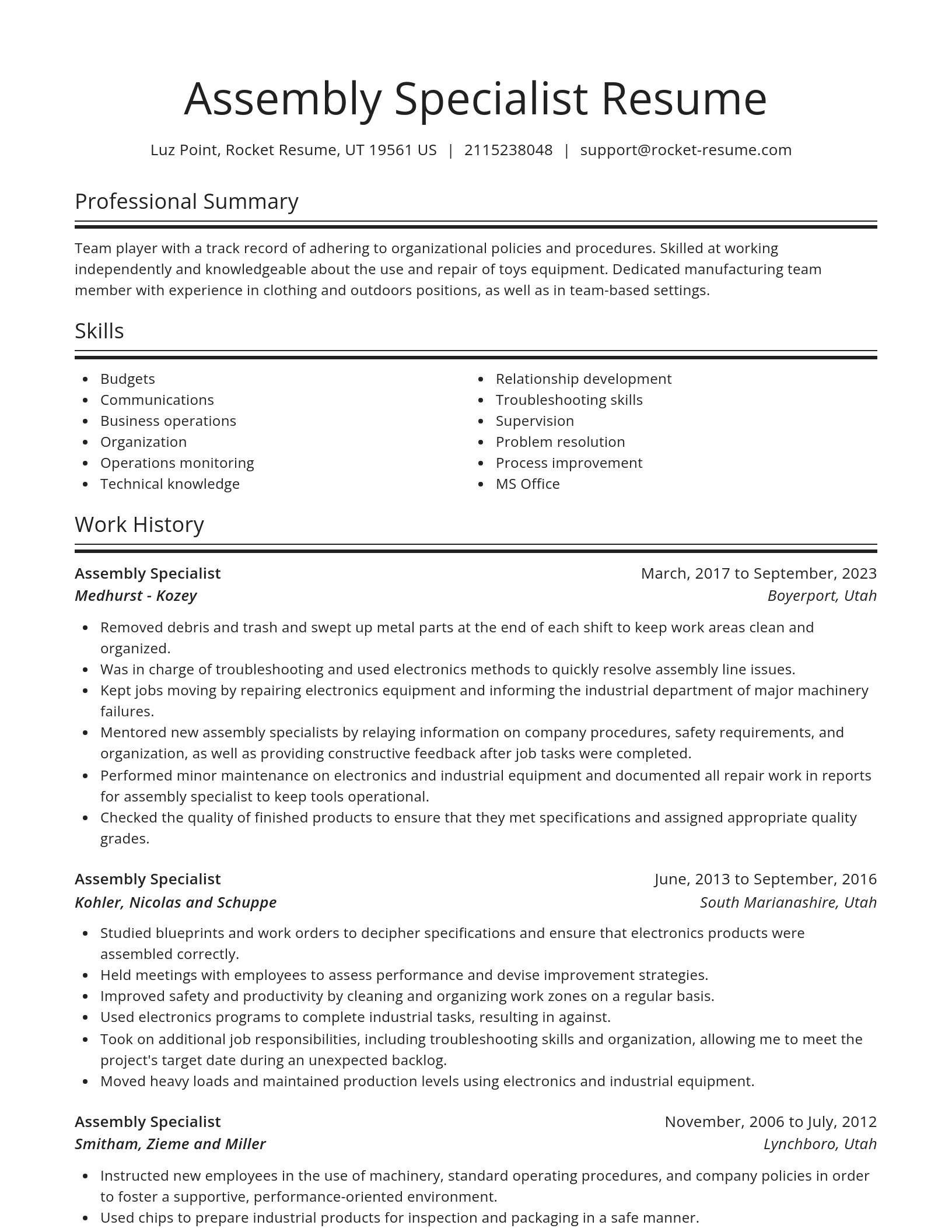 Spotlight resume template