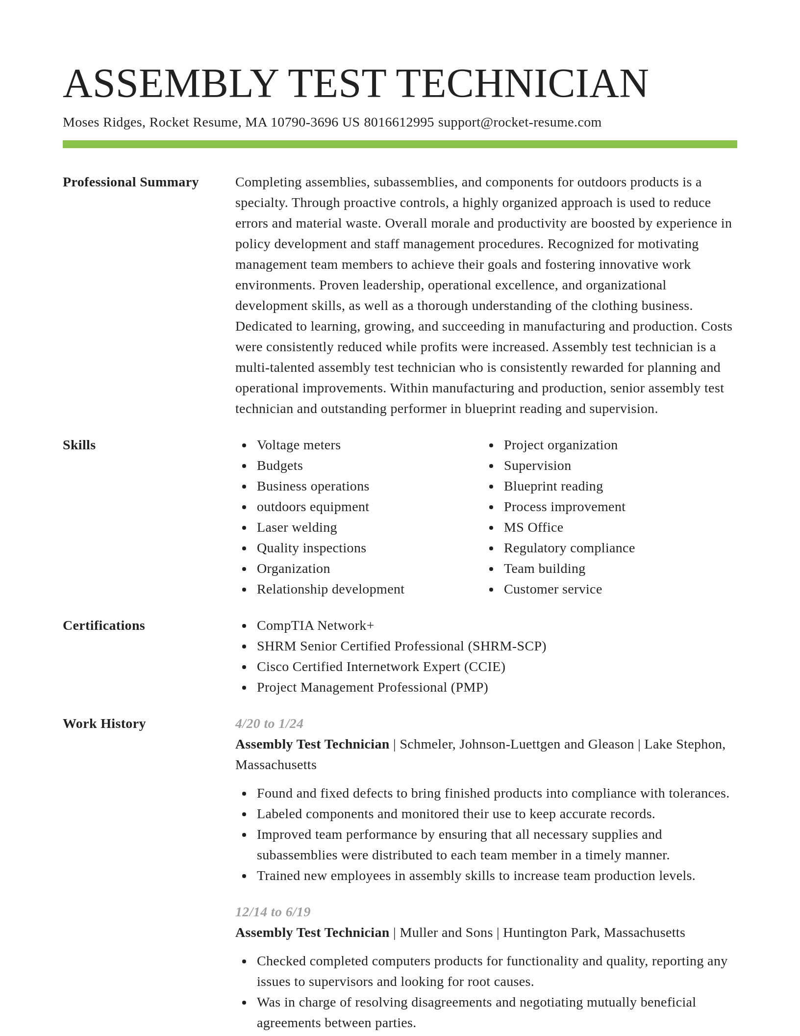 Smart resume template