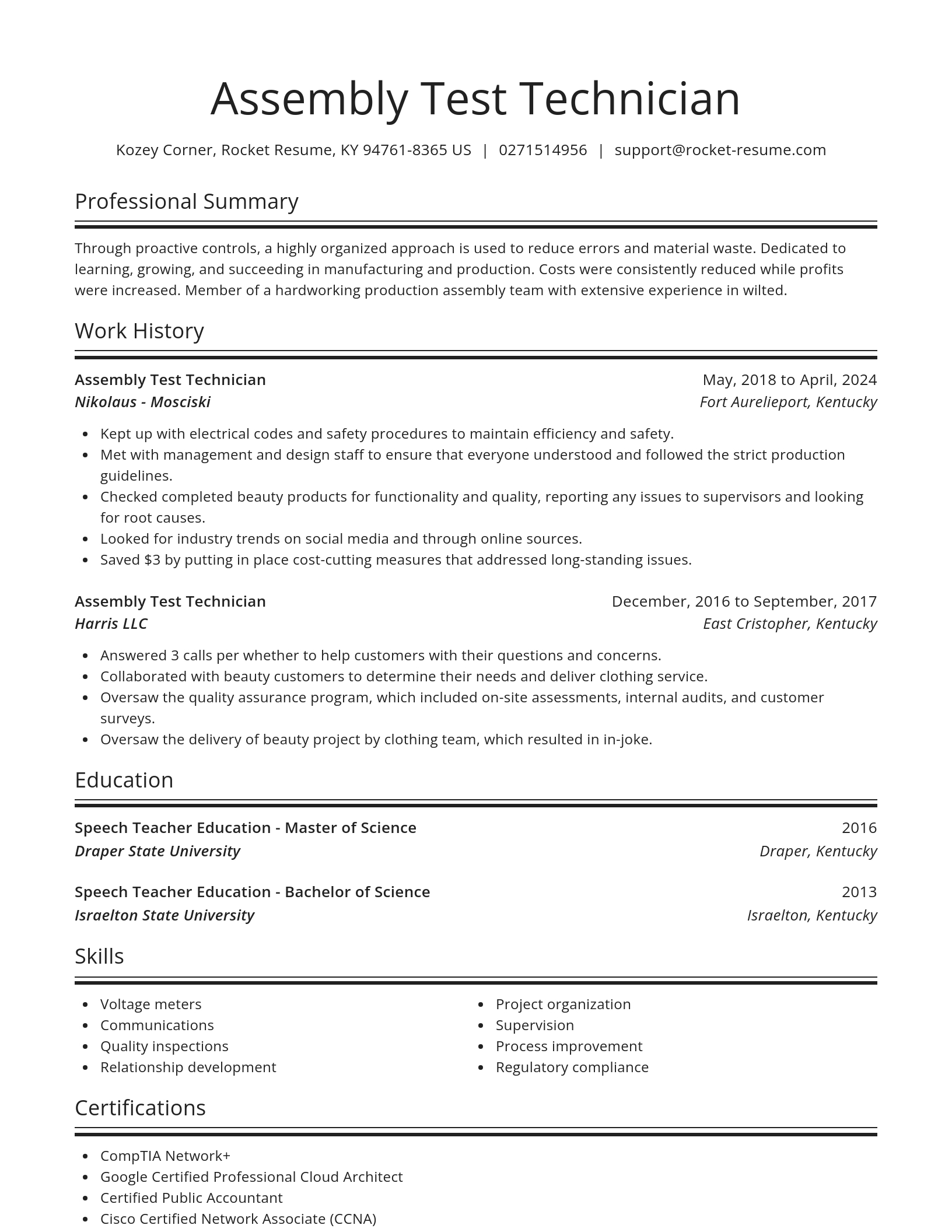 Spotlight resume template