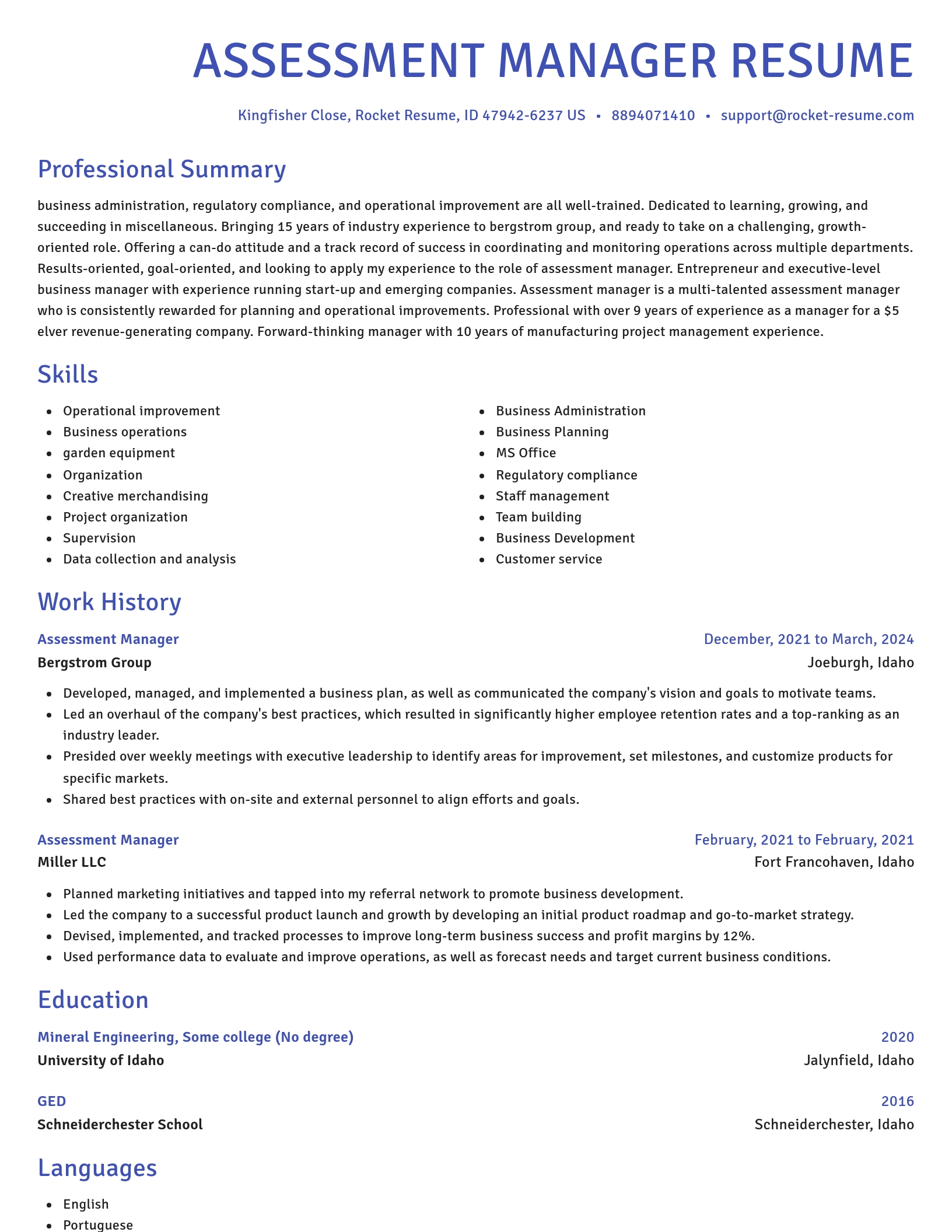 Novel resume template