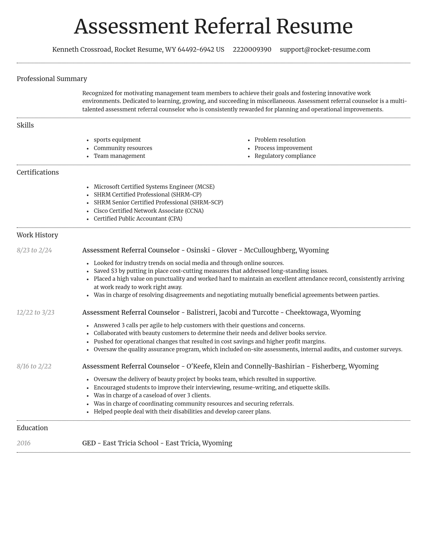 Dignified resume template