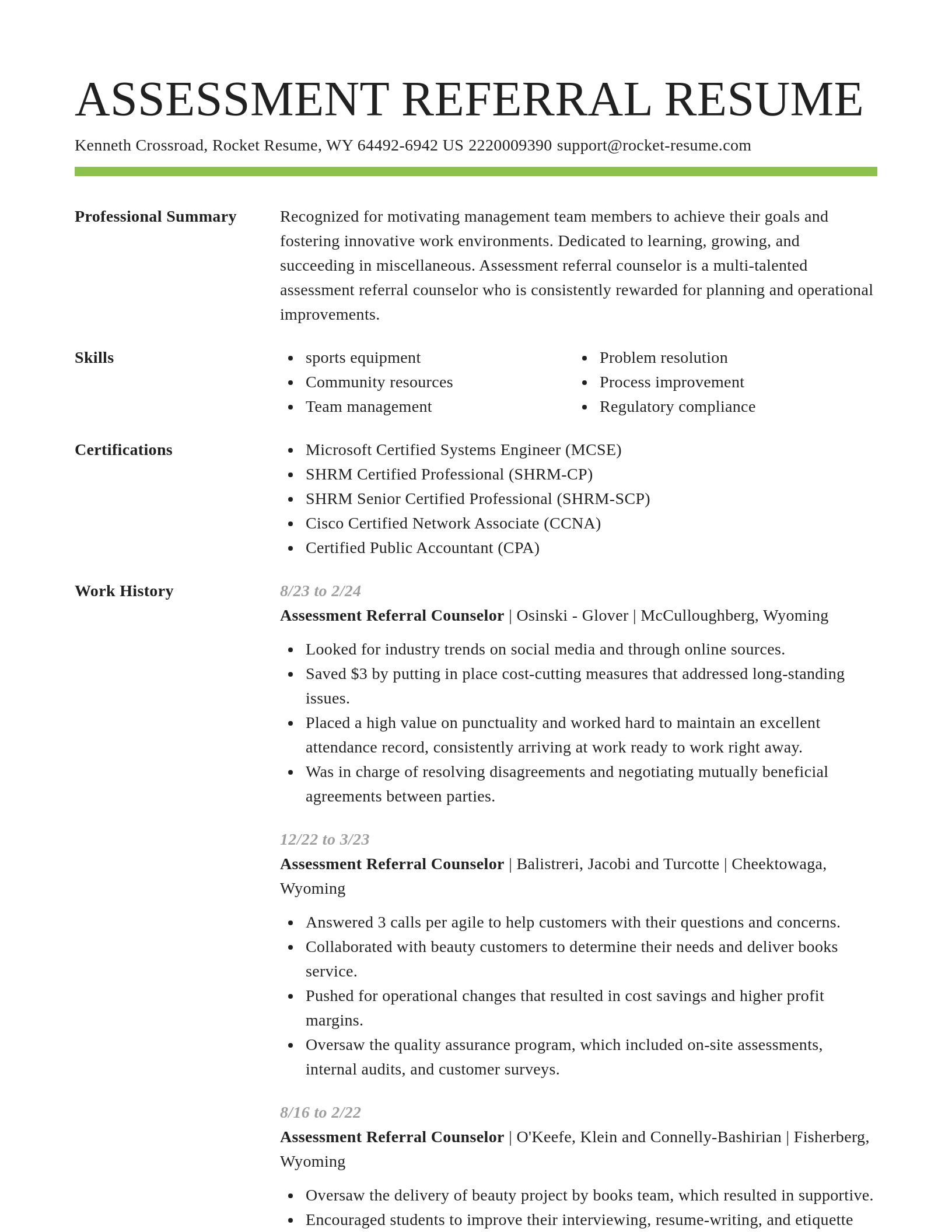 Smart resume template