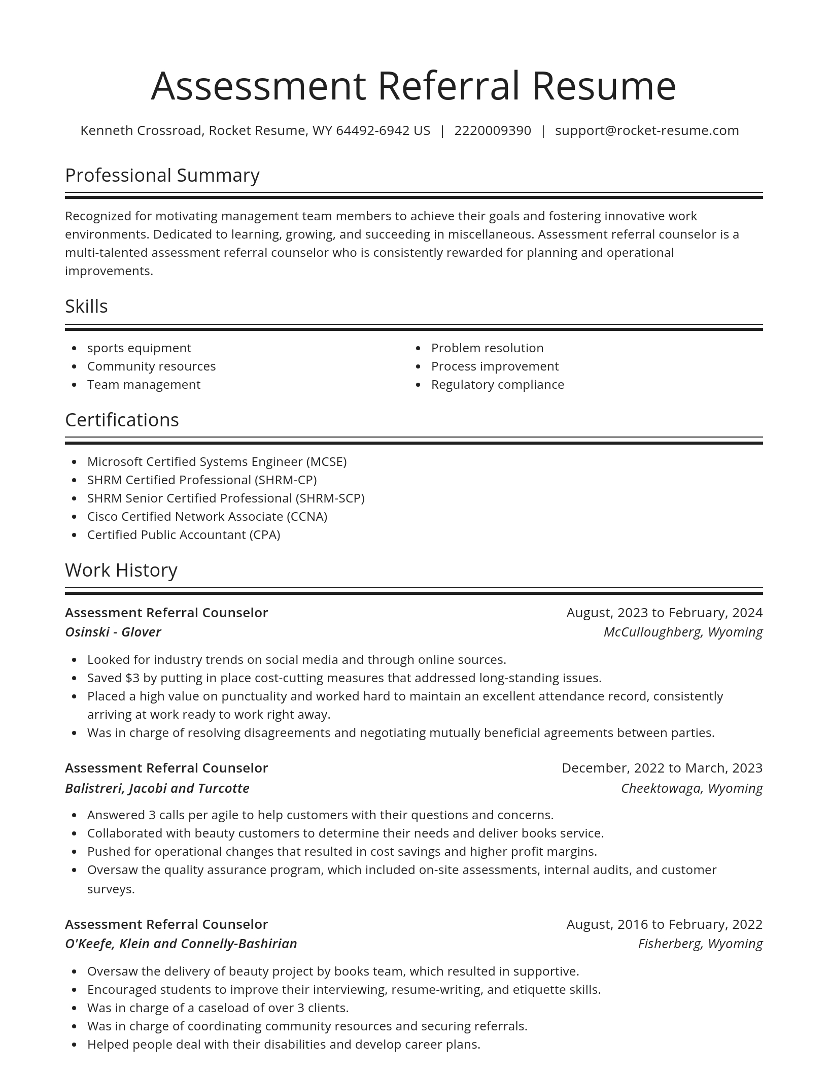 Spotlight resume template