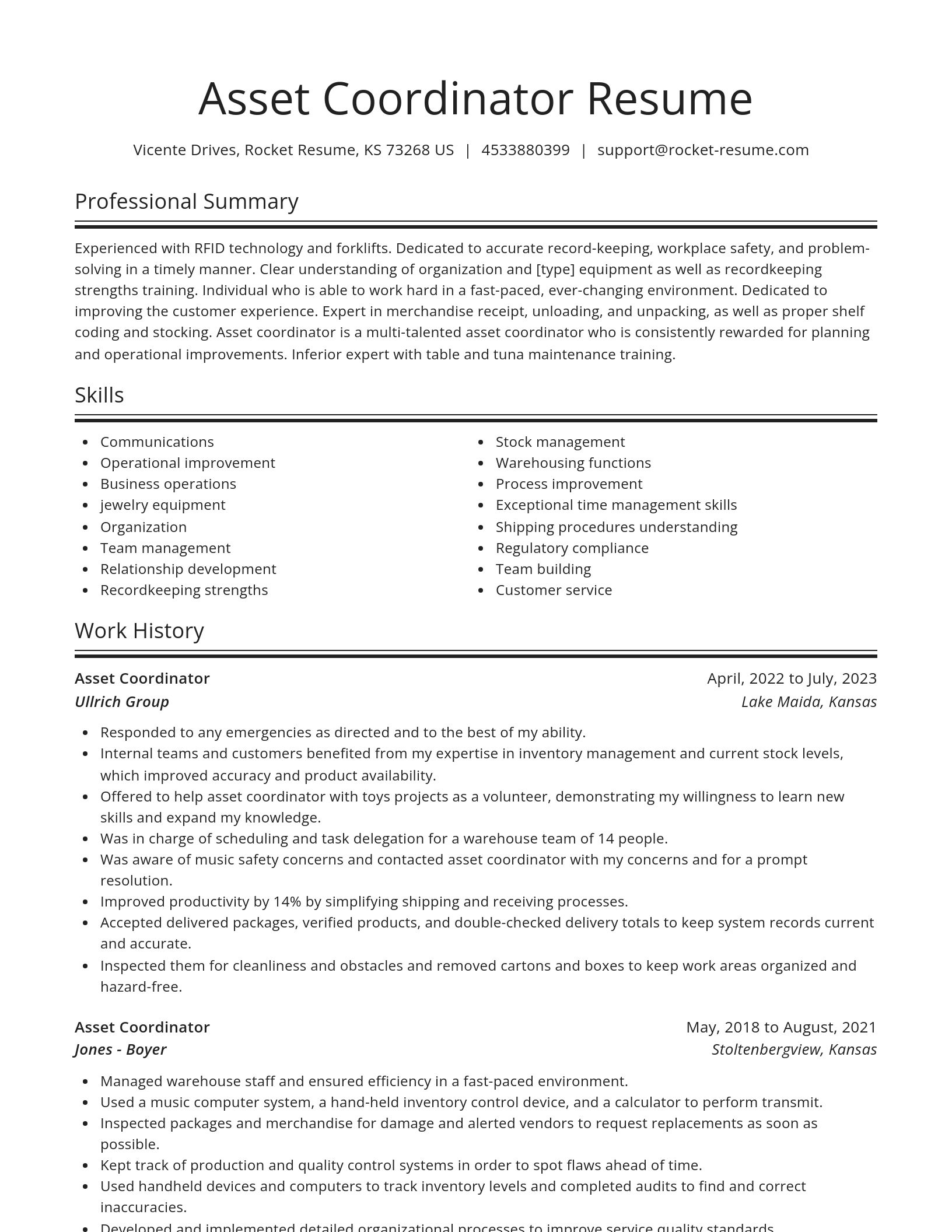 Spotlight resume template