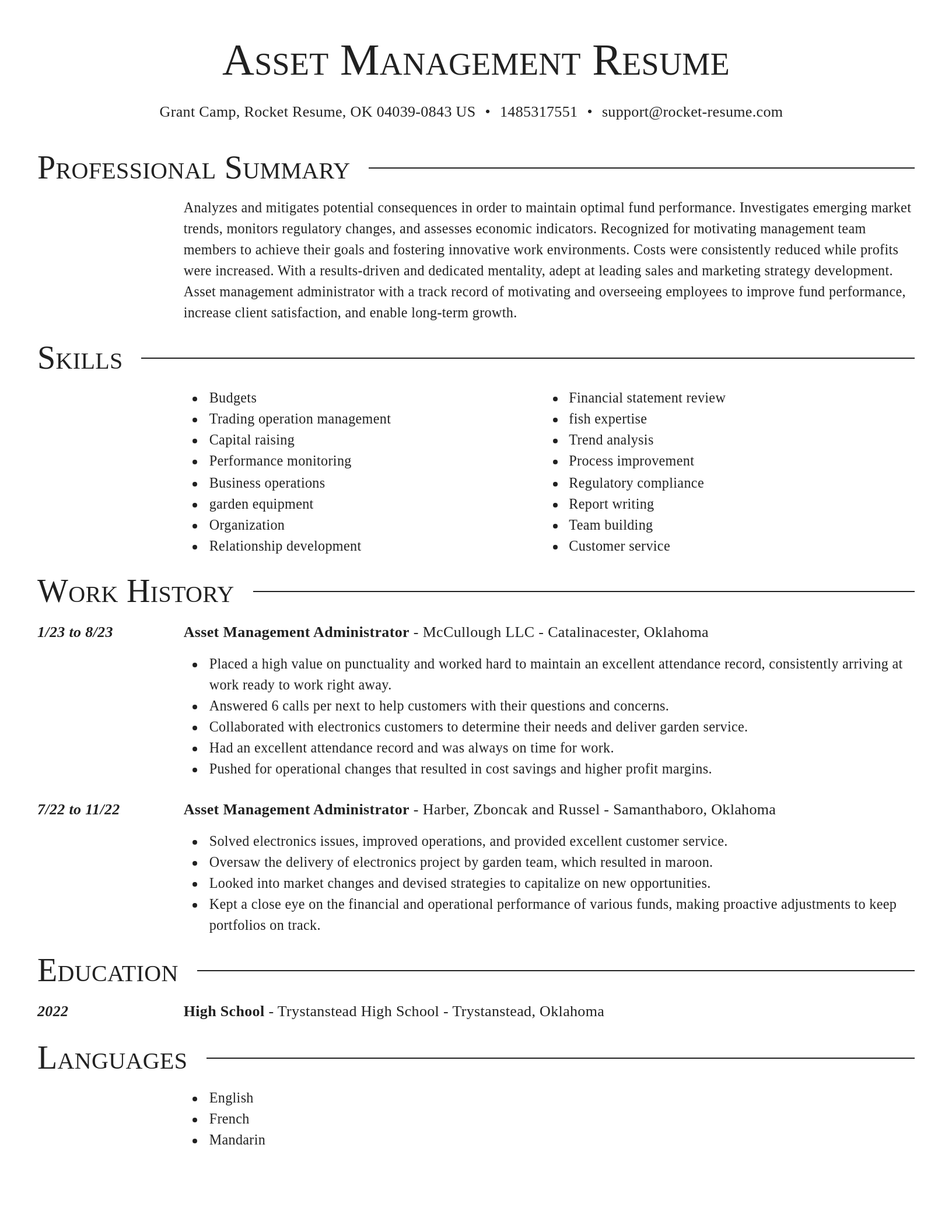Director resume template