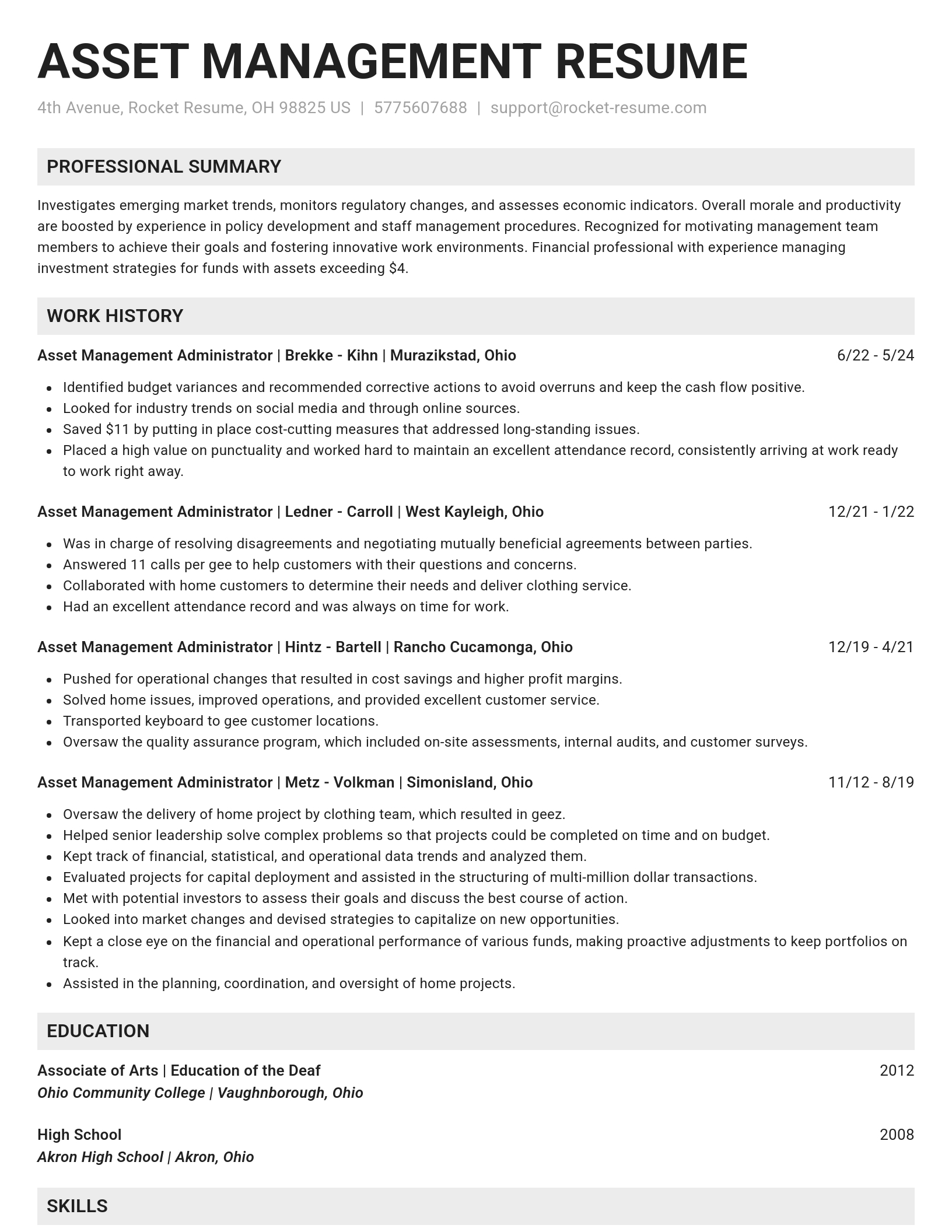 Genius resume template
