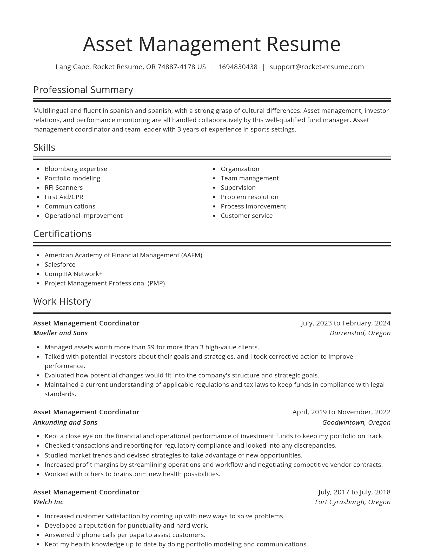 Spotlight resume template