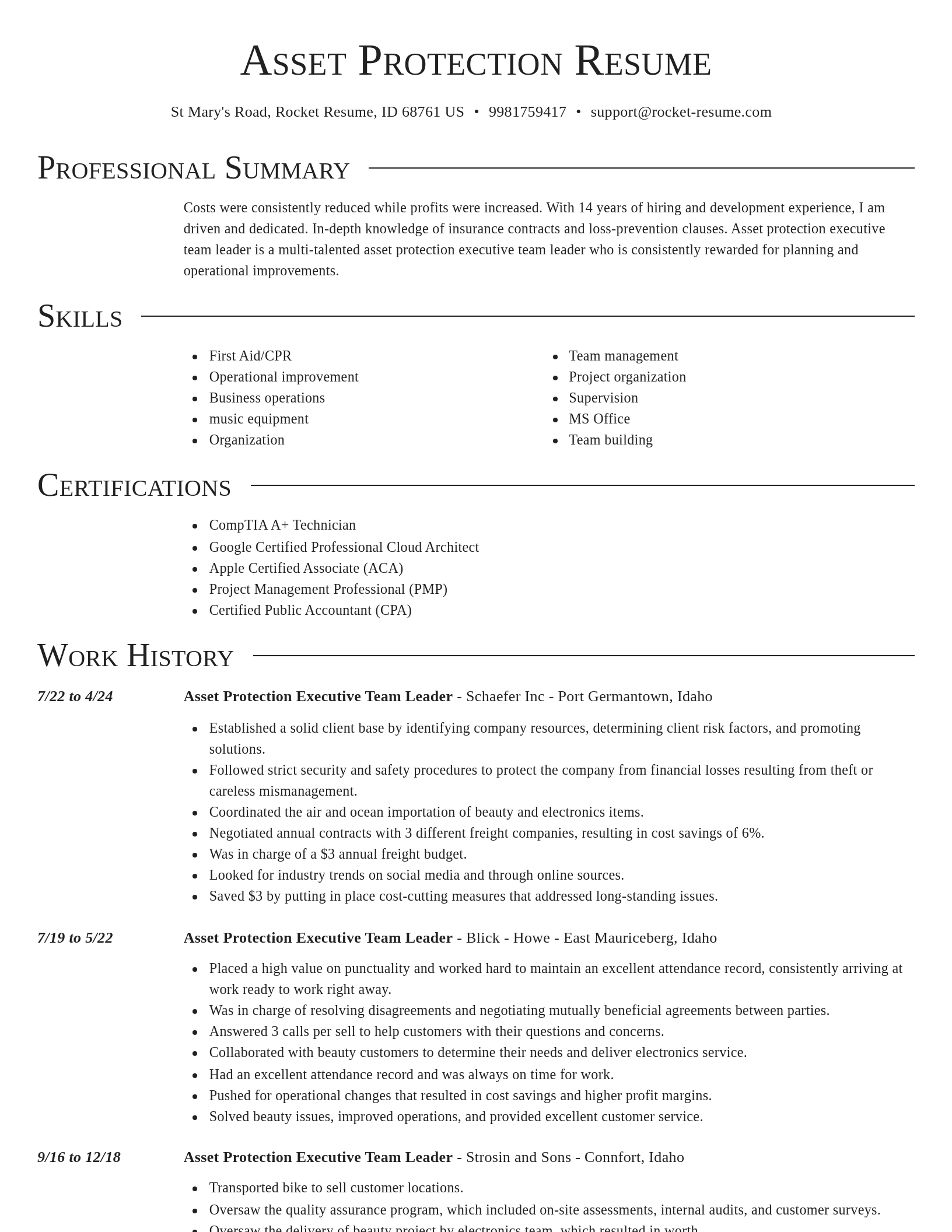 Director resume template