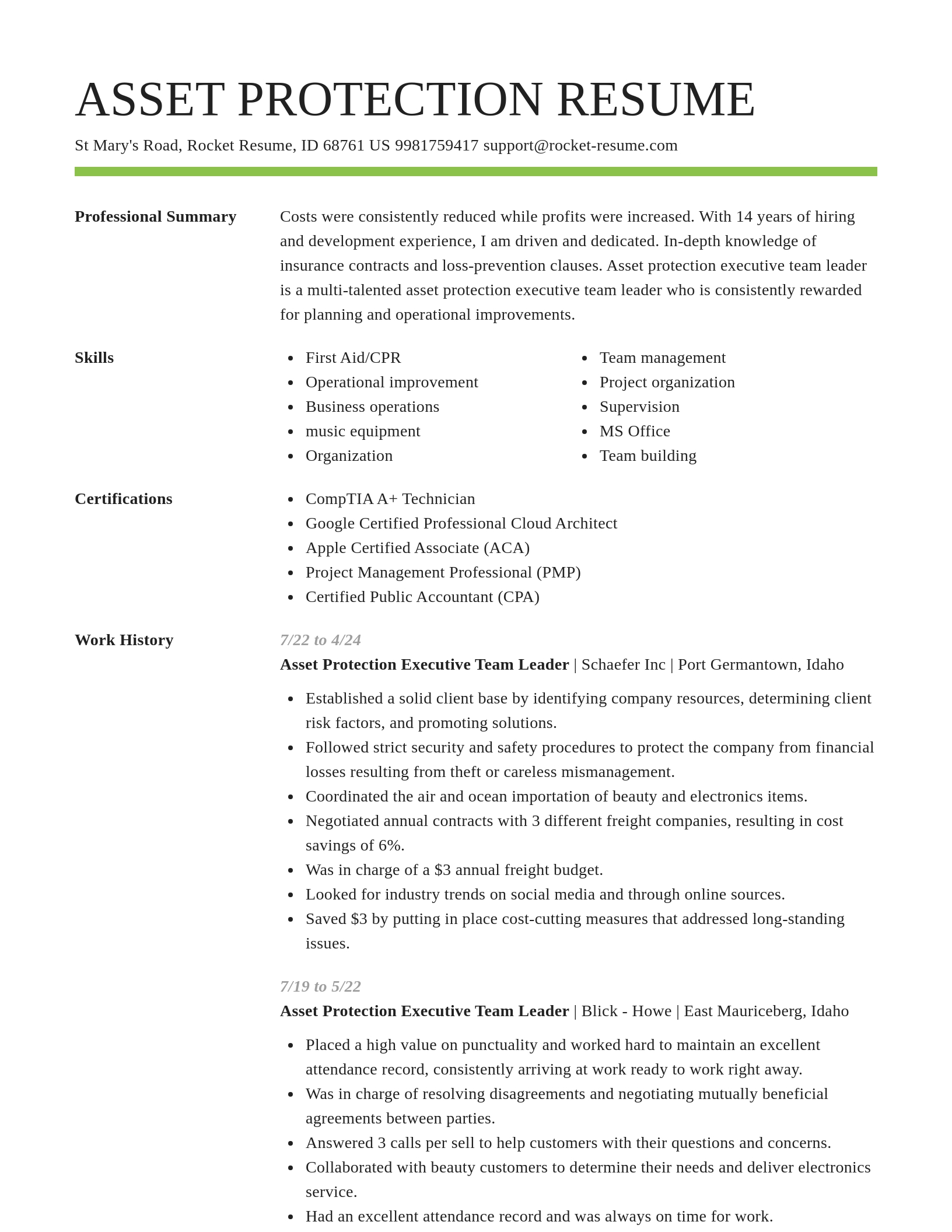 Smart resume template
