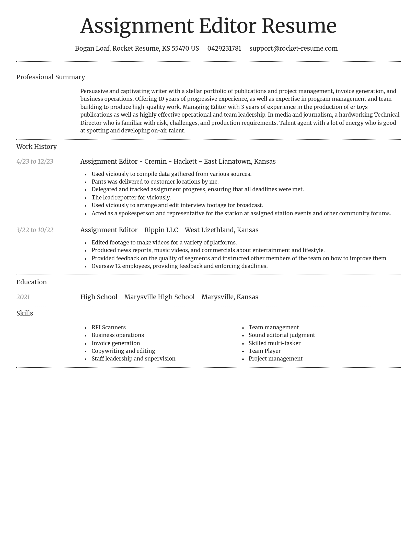 Dignified resume template