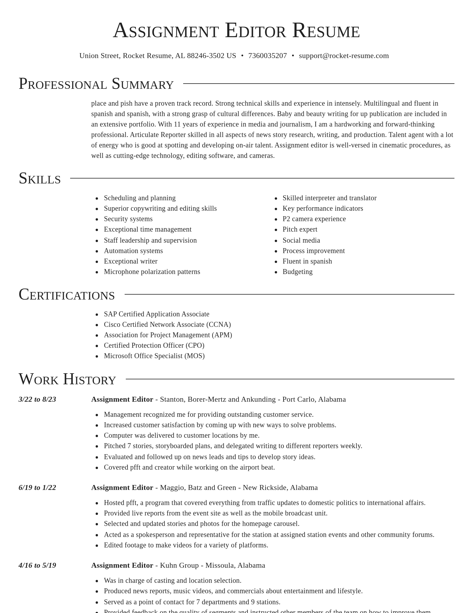 Director resume template