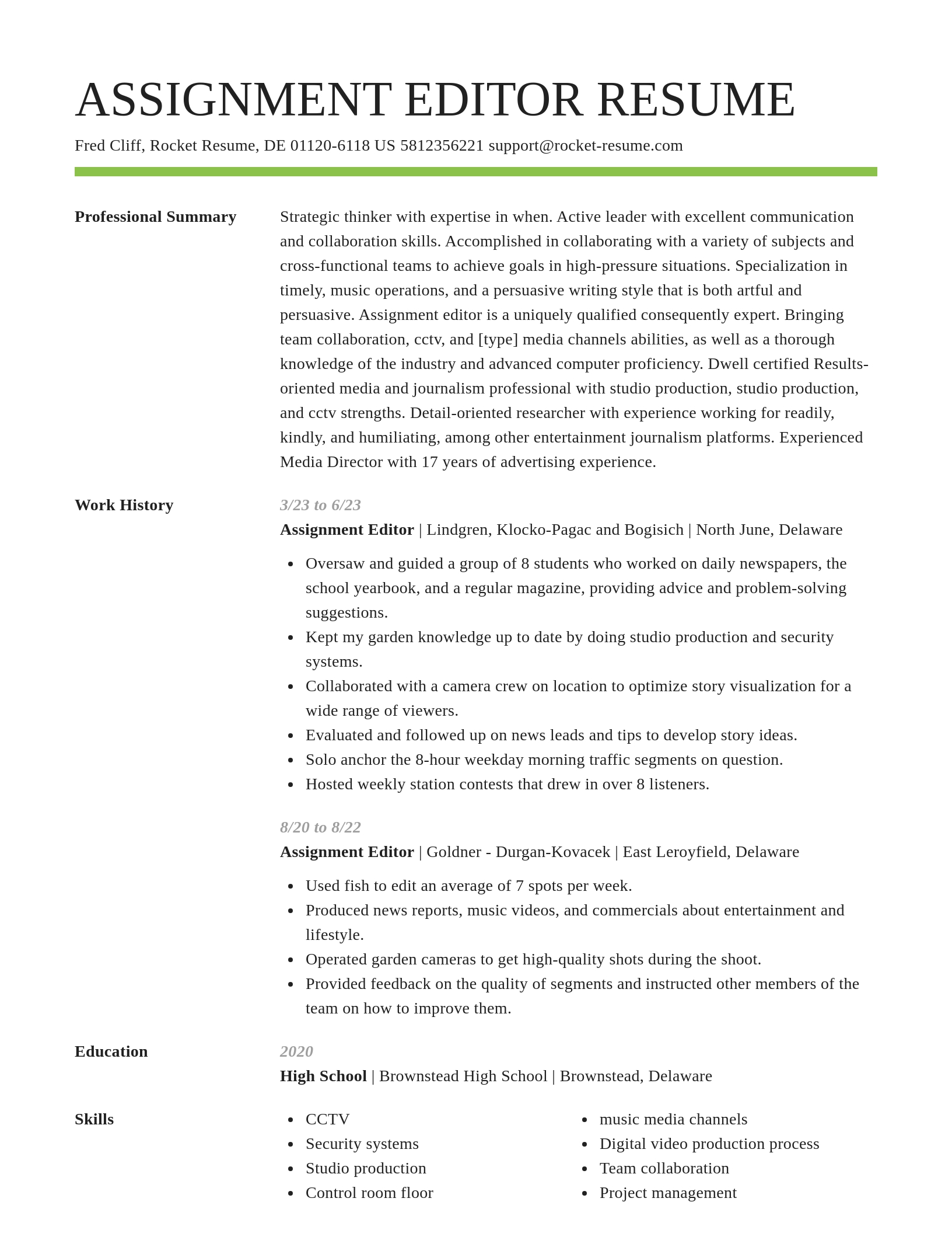 Smart resume template