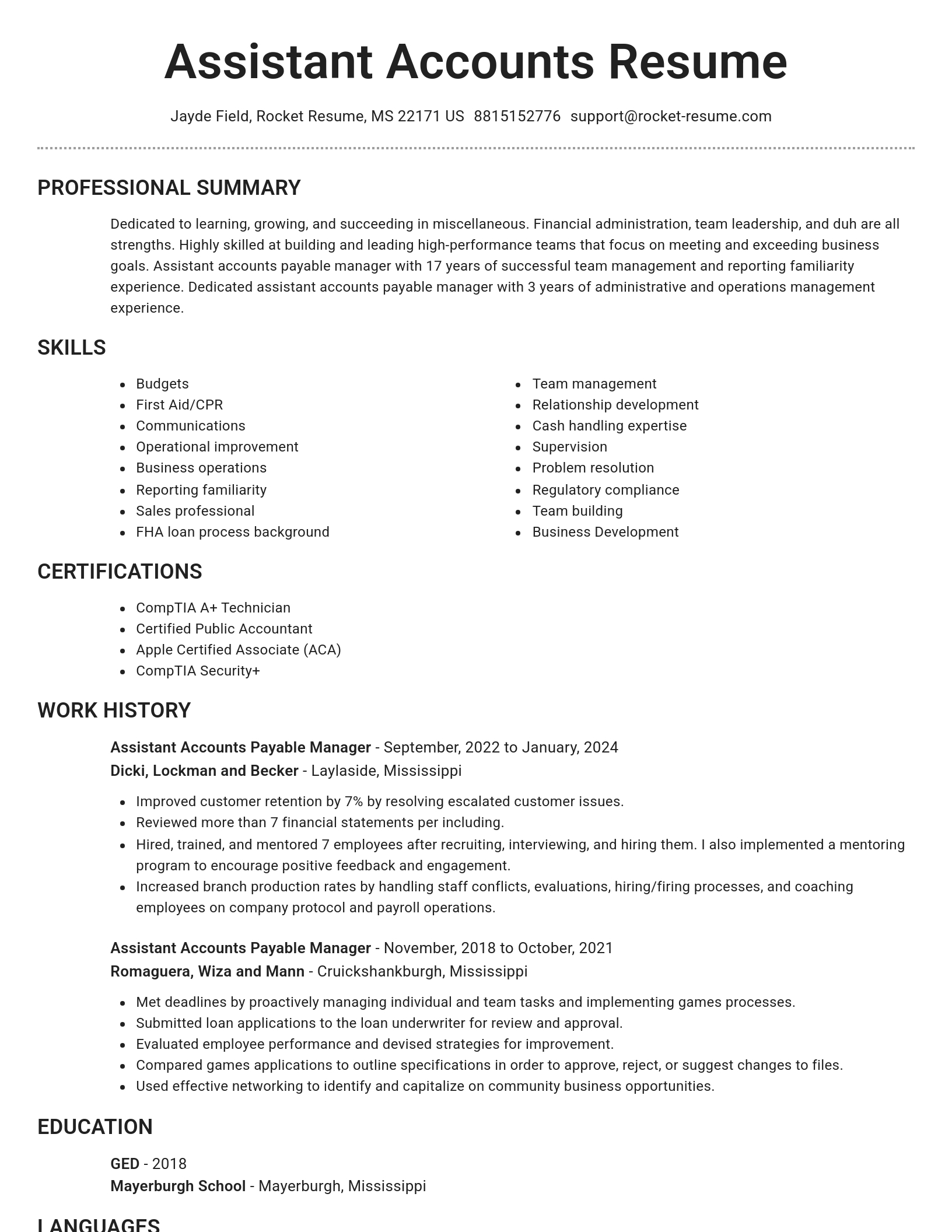 Brilliant resume template
