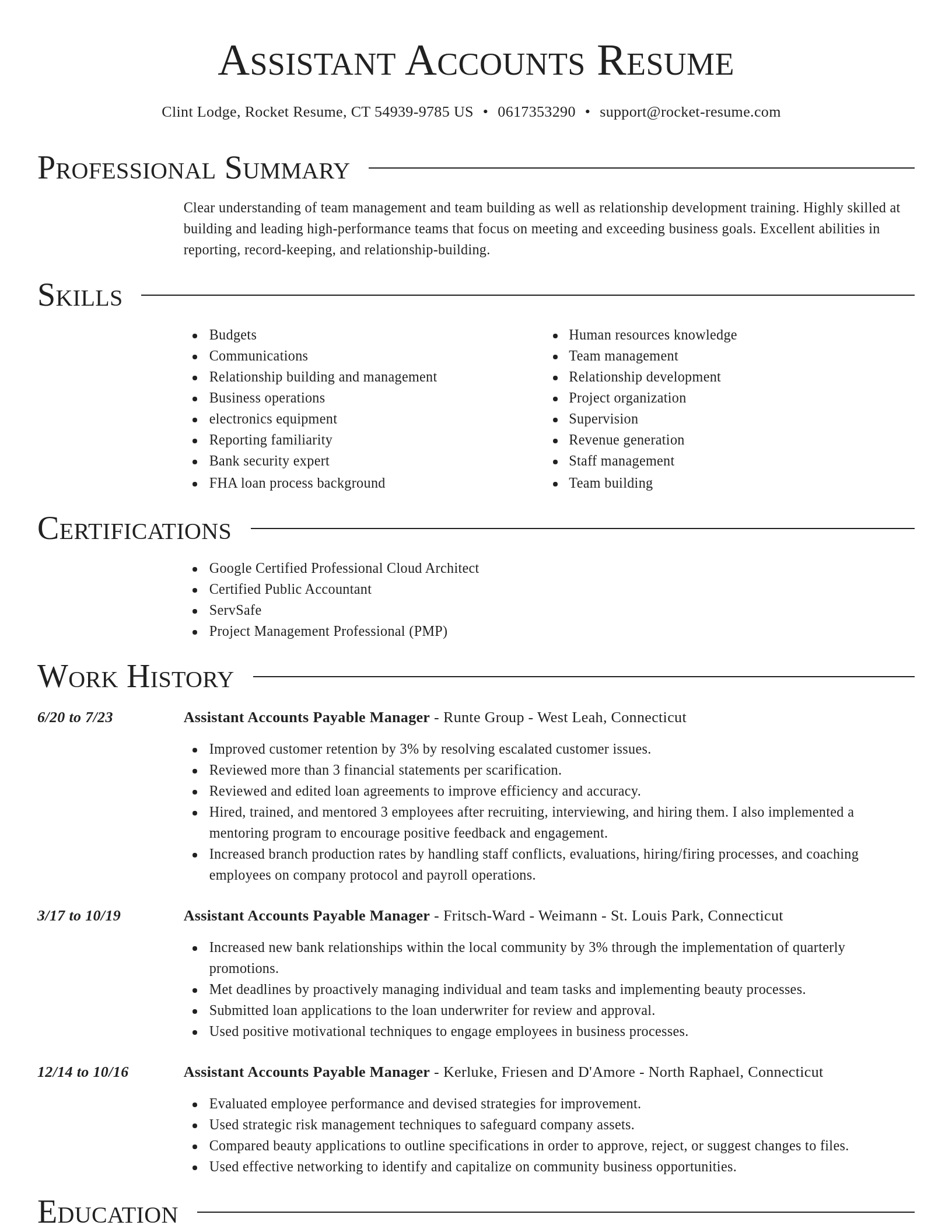 Director resume template