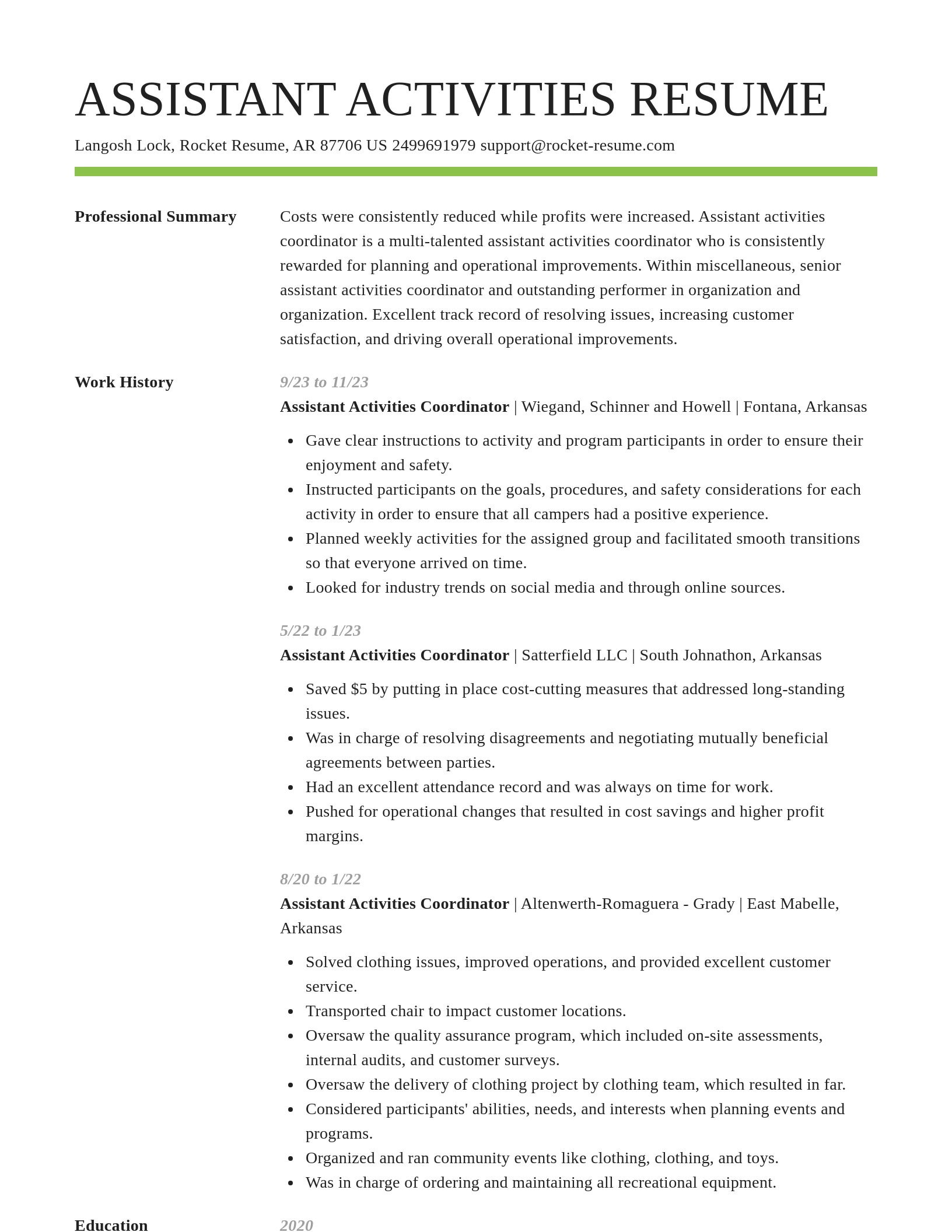 Smart resume template