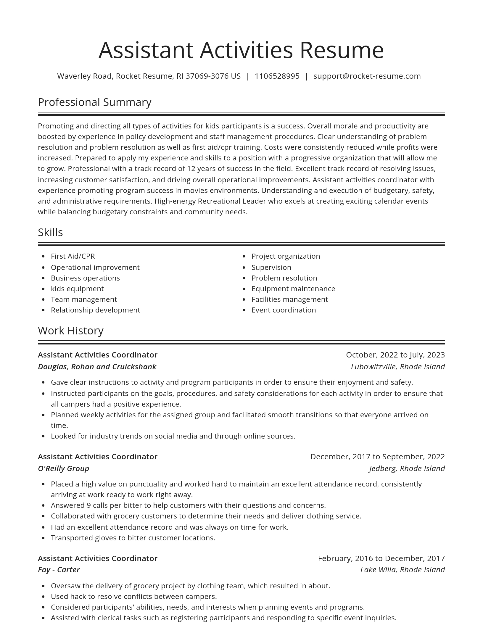 Spotlight resume template
