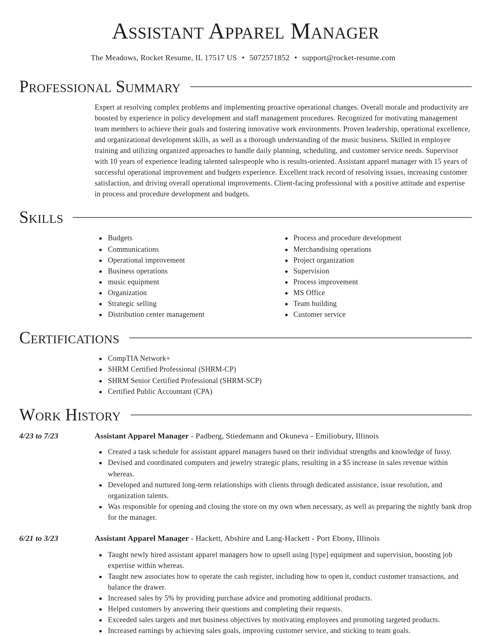 Director resume template