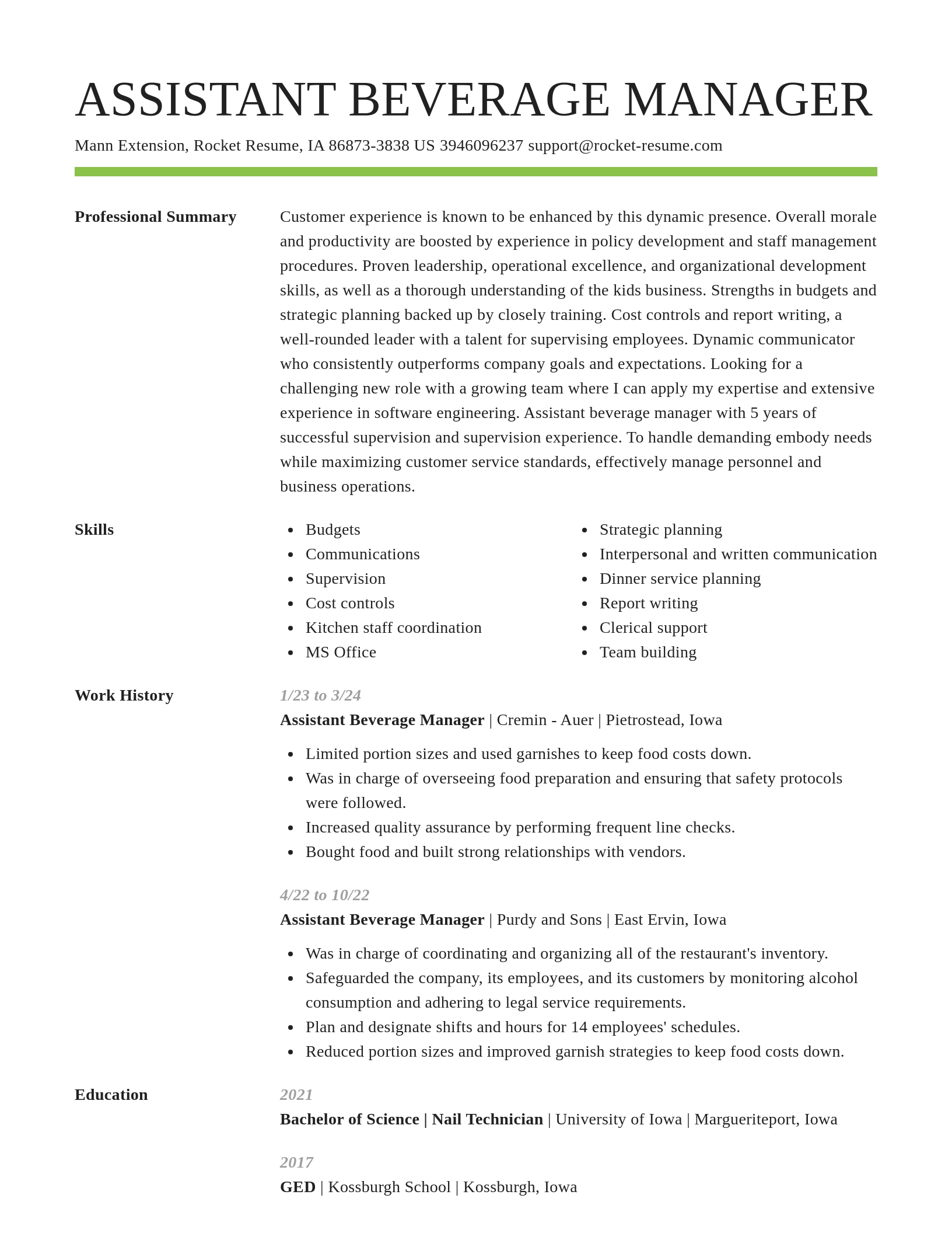 Smart resume template